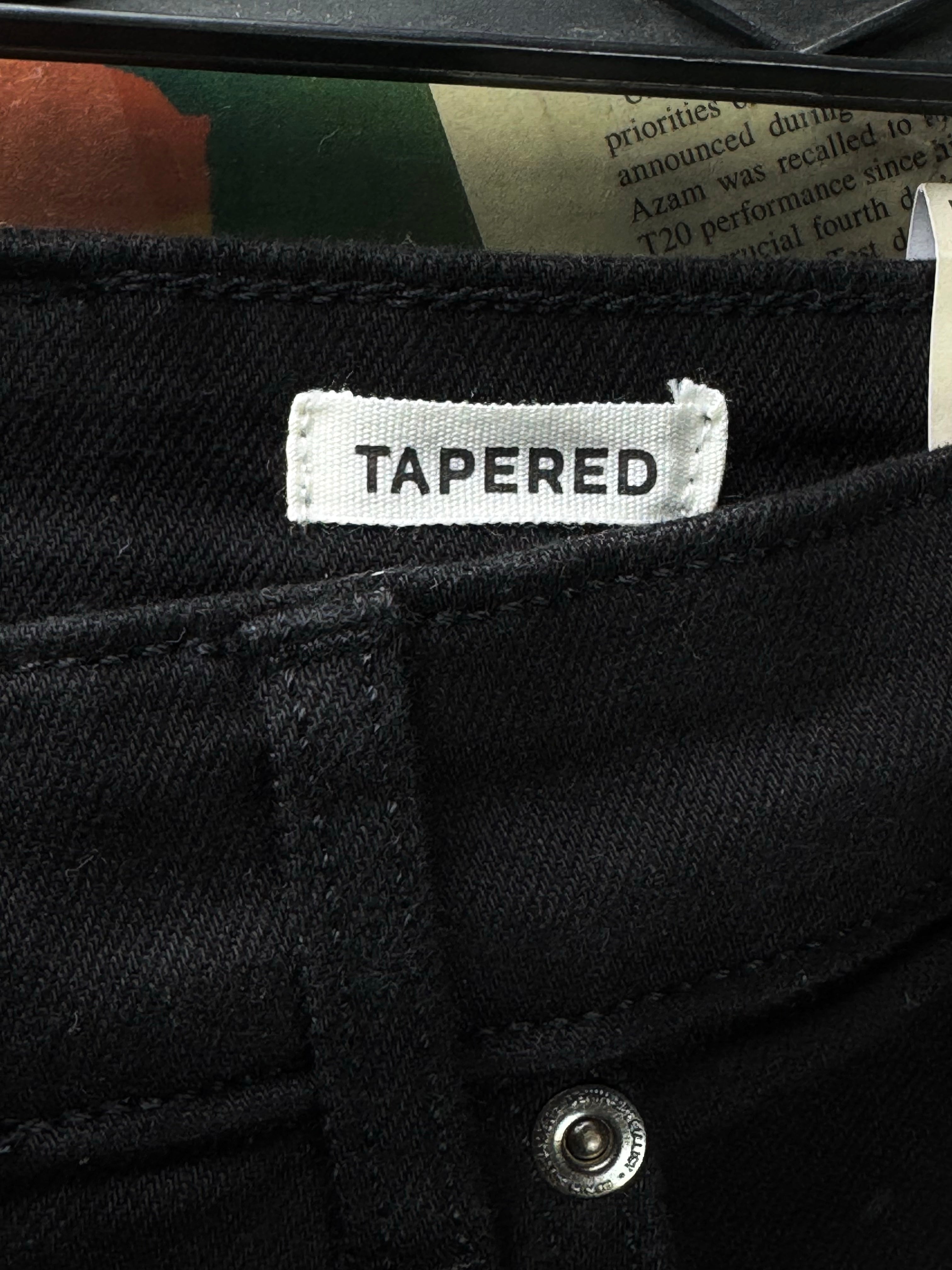 River Island® Waist: 30" to 32" | Black | Tapered Denim Pants | Cotton - Elastane | 2377 - Genuine Maal