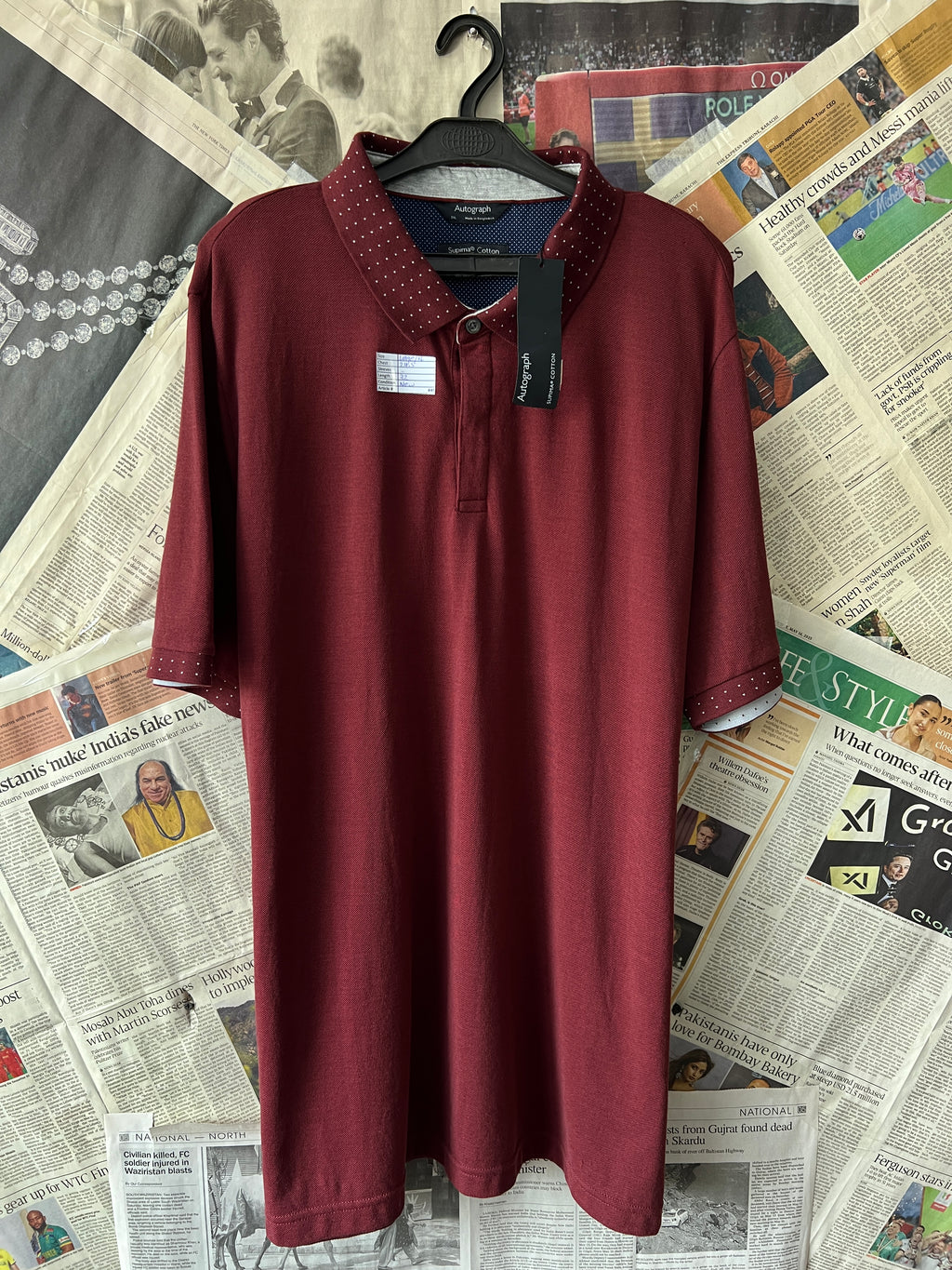 Autograph® L/XL | Chest: 24.5" | Maroon | Polo | 440 - Genuine Maal