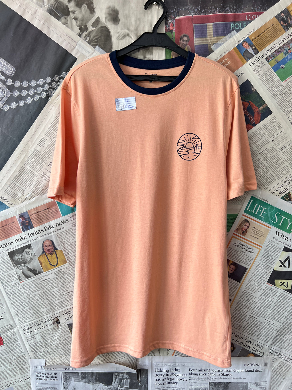 Sleep® XS | Chest: 18.5" | Pastel Peach | T-Shirt | 319 - Genuine Maal