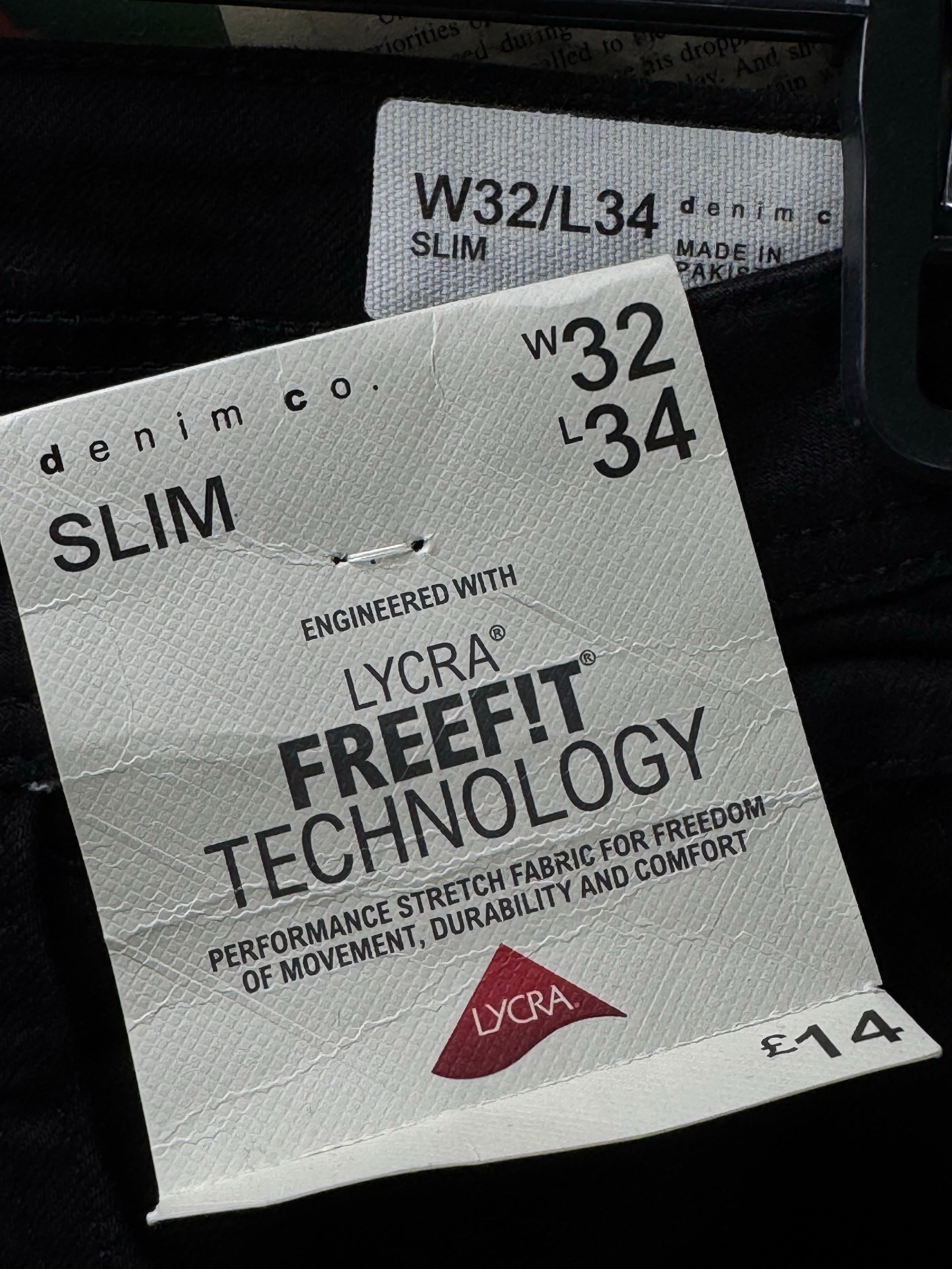 Denim Co.® Waist: 32" | Black | Slim Fit Denim Pants | Cotton - Elastane | 2375 - Genuine Maal