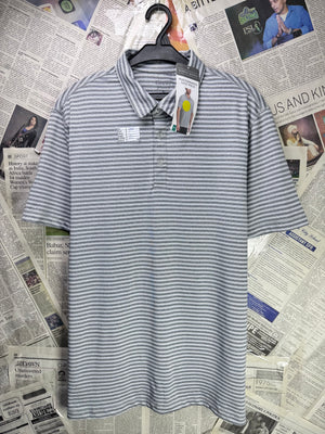 Berkley Jensen® Small | Chest: 21" | Grey Striped | Polo | Poly | 3594 - Genuine Maal