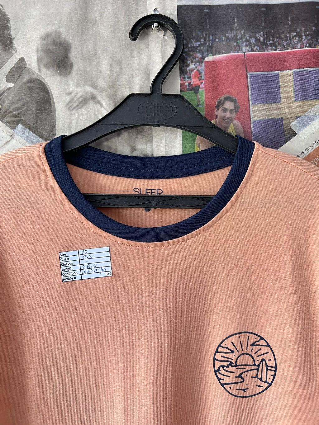 Sleep® XS | Chest: 18.5" | Pastel Peach | T-Shirt | 319 - Genuine Maal