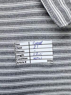 Berkley Jensen® Small | Chest: 21" | Grey Striped | Polo | Poly | 3594 - Genuine Maal