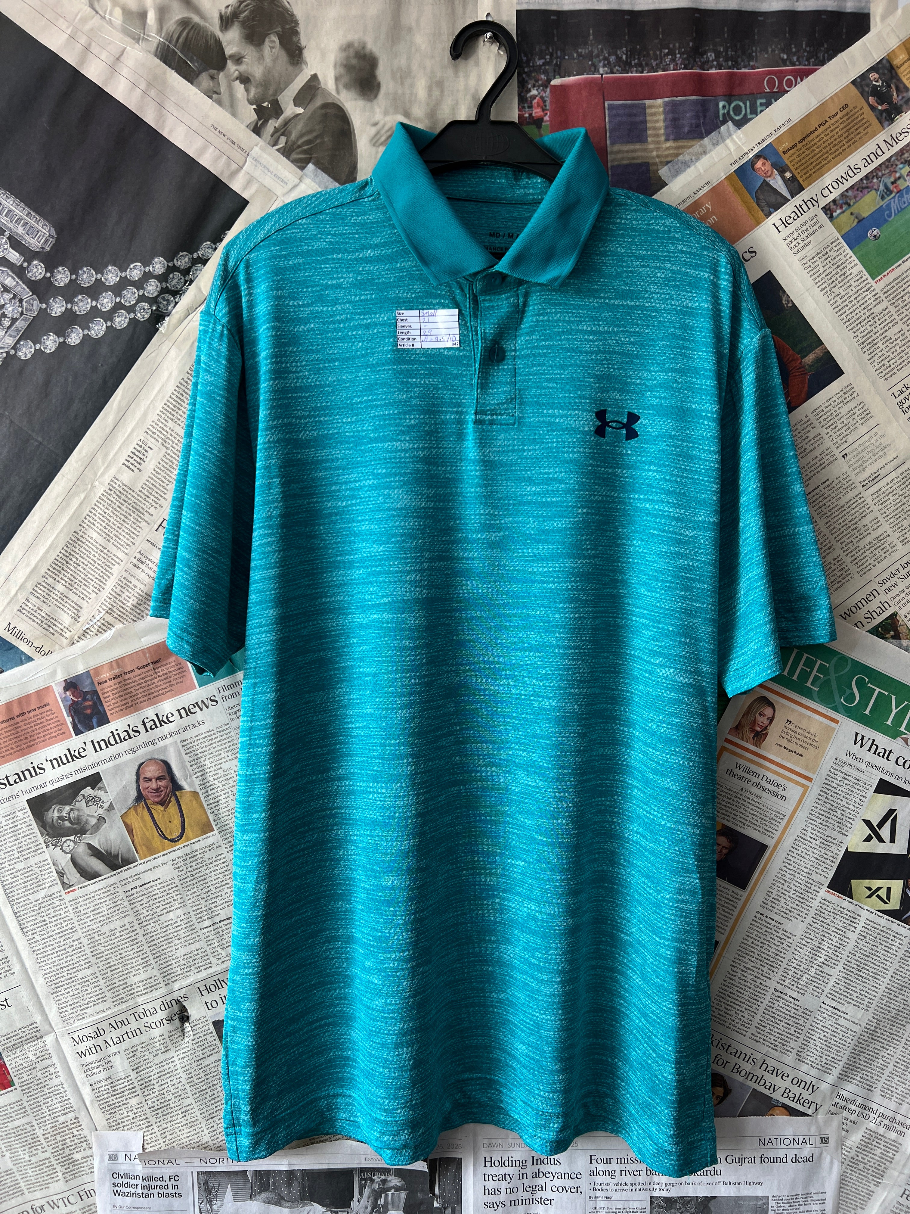 Under Armour® Small | Chest: 21" | Cyan | Polo | 342 - Genuine Maal