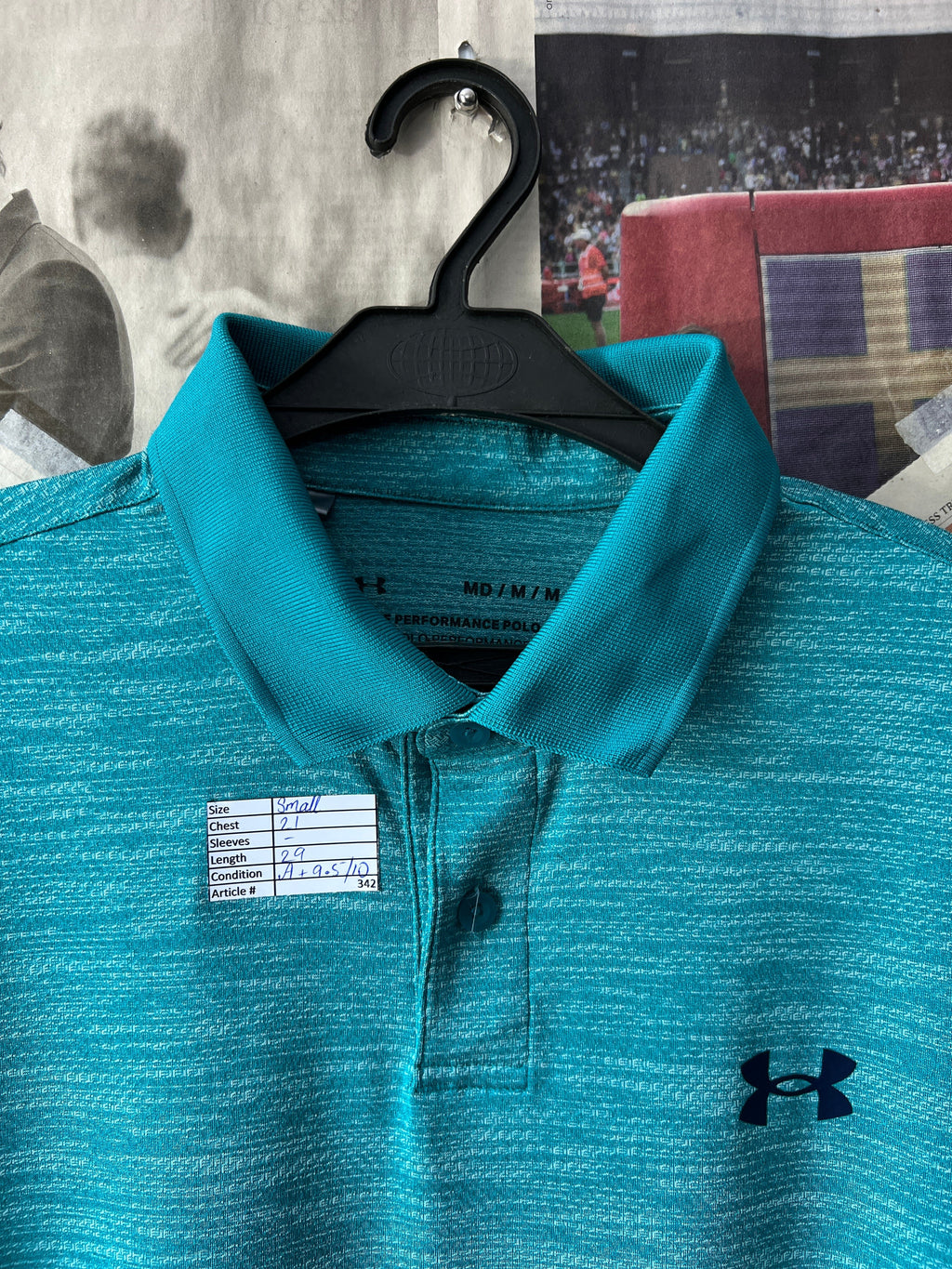 Under Armour® Small | Chest: 21" | Cyan | Polo | 342 - Genuine Maal