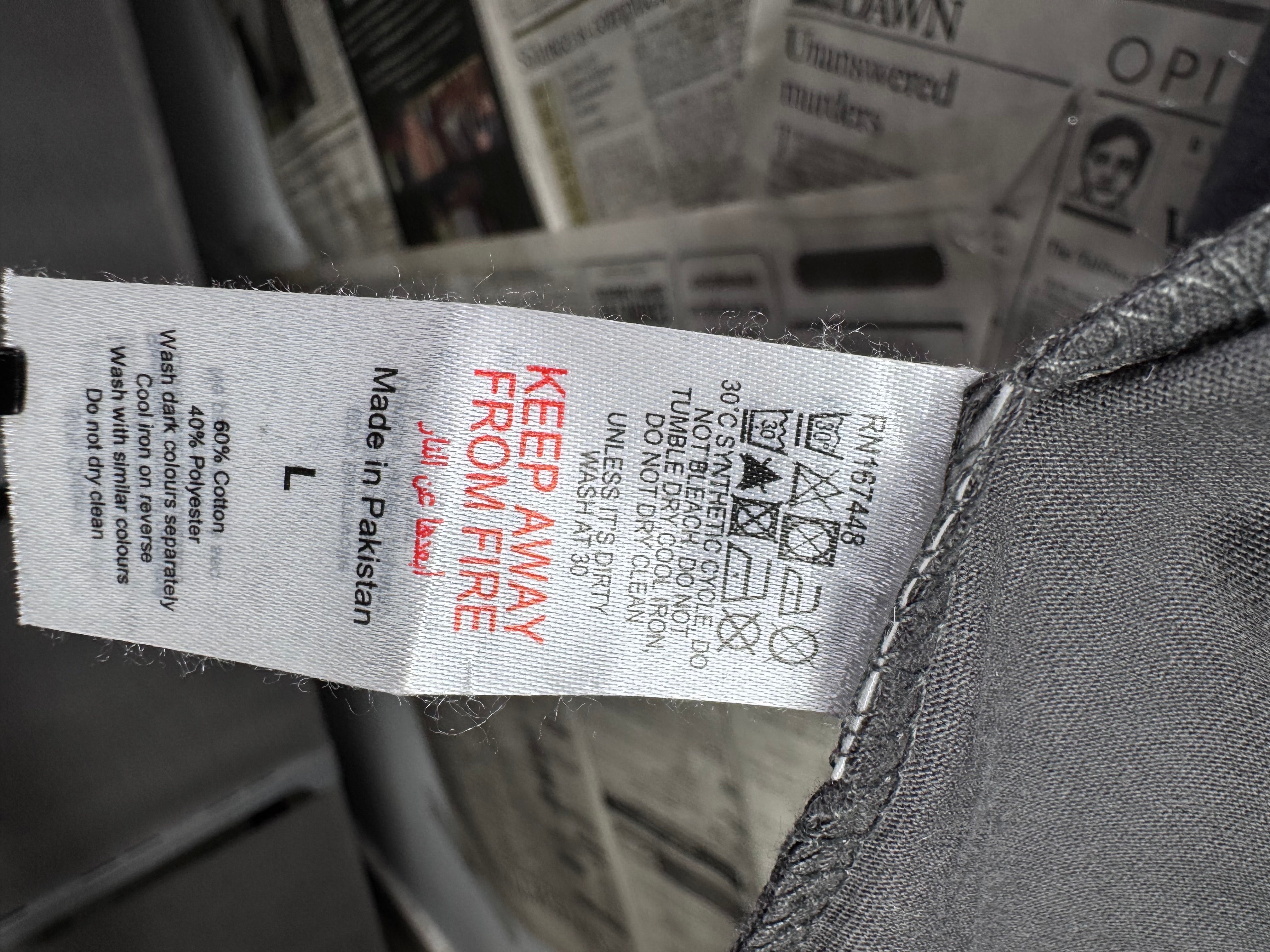 Man® Large | Chest: 28 Oversize" | Grey | Shirt | Cotton - Poly | 3598 - Genuine Maal