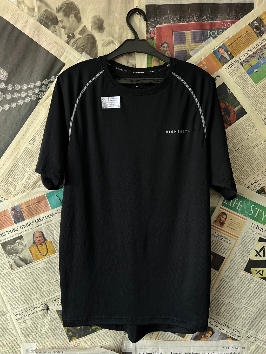 Higherstate® Small | Chest: 20" | Black | T-Shirt | 341 - Genuine Maal