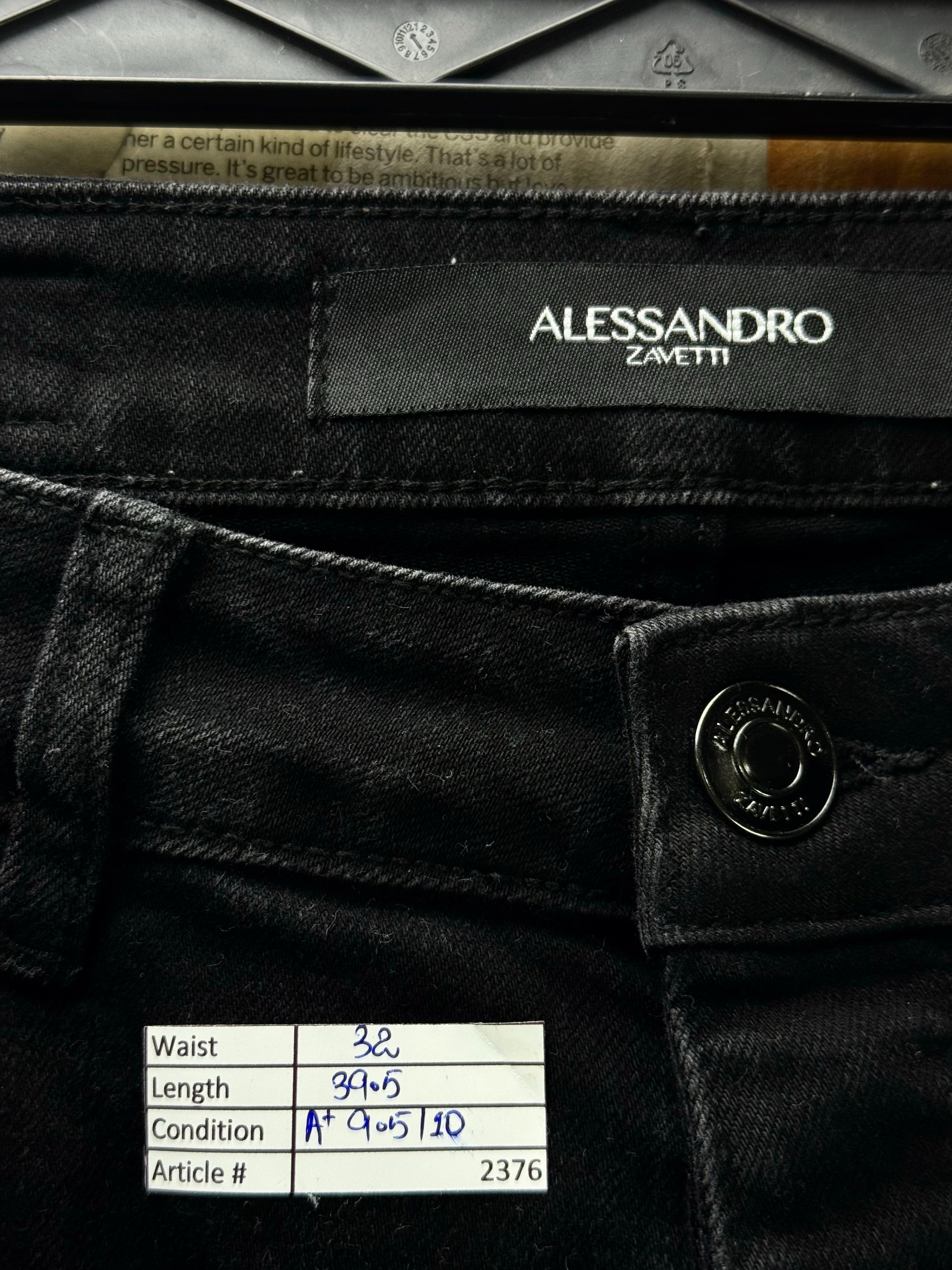 Alessandro Zavetti® Waist: 32" | Black | Denim Pants | Poly - Cotton | 2376 - Genuine Maal