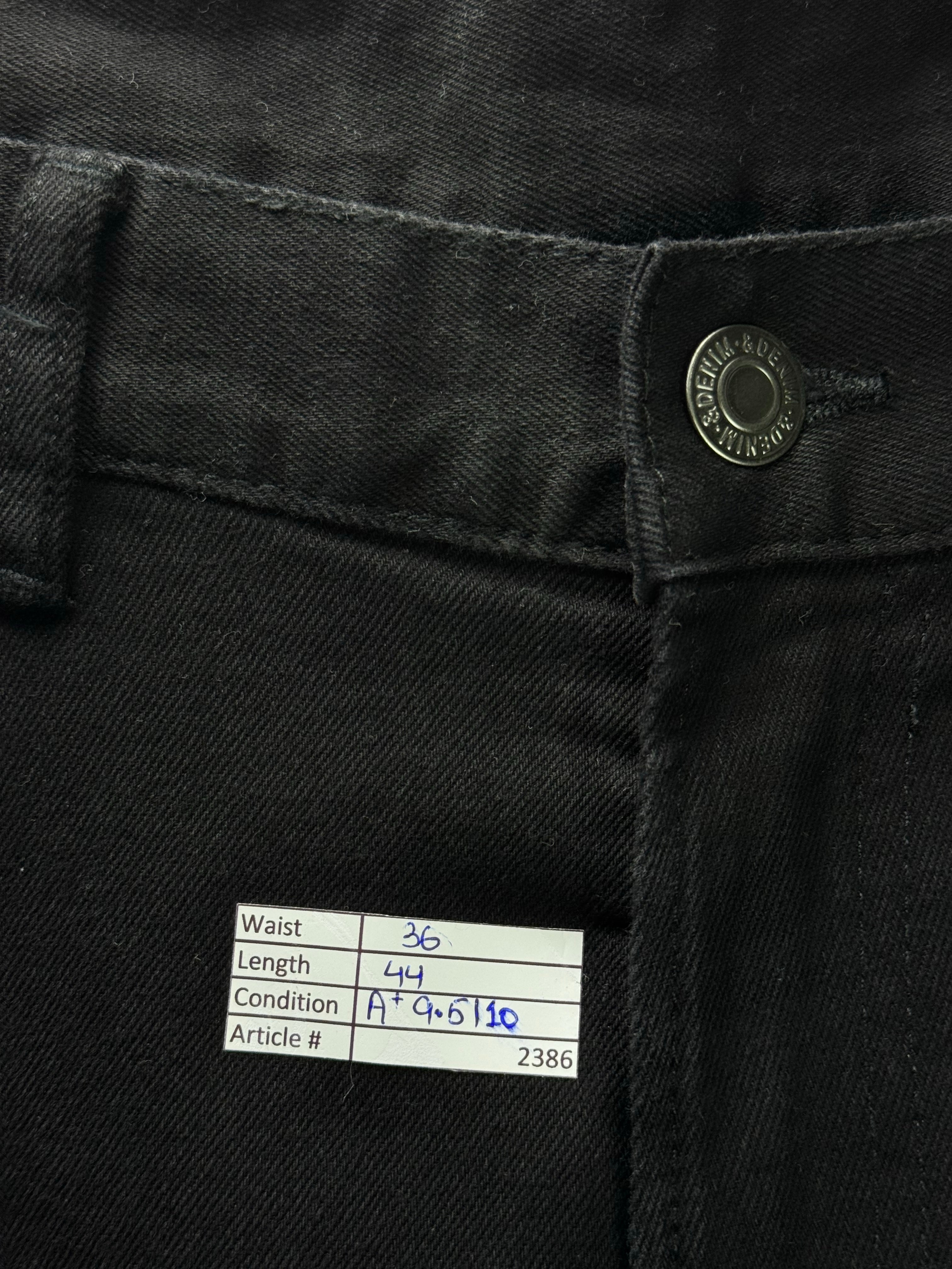 H&M® Waist: 36" | Black | Slim Fit Denim Pants | Cotton - Elastane | 2386 - Genuine Maal