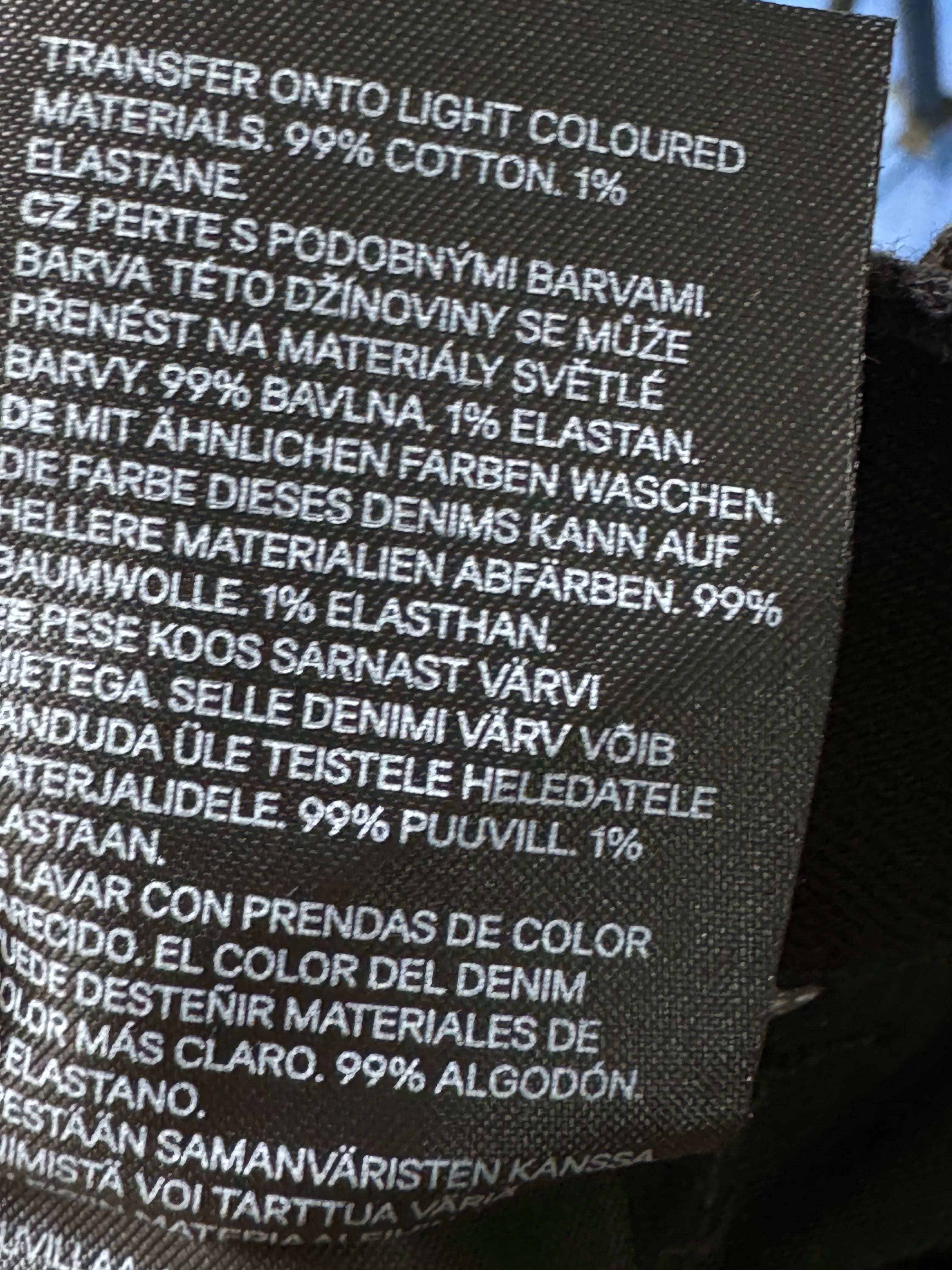 H&M® Waist: 36" | Black | Slim Fit Denim Pants | Cotton - Elastane | 2386 - Genuine Maal