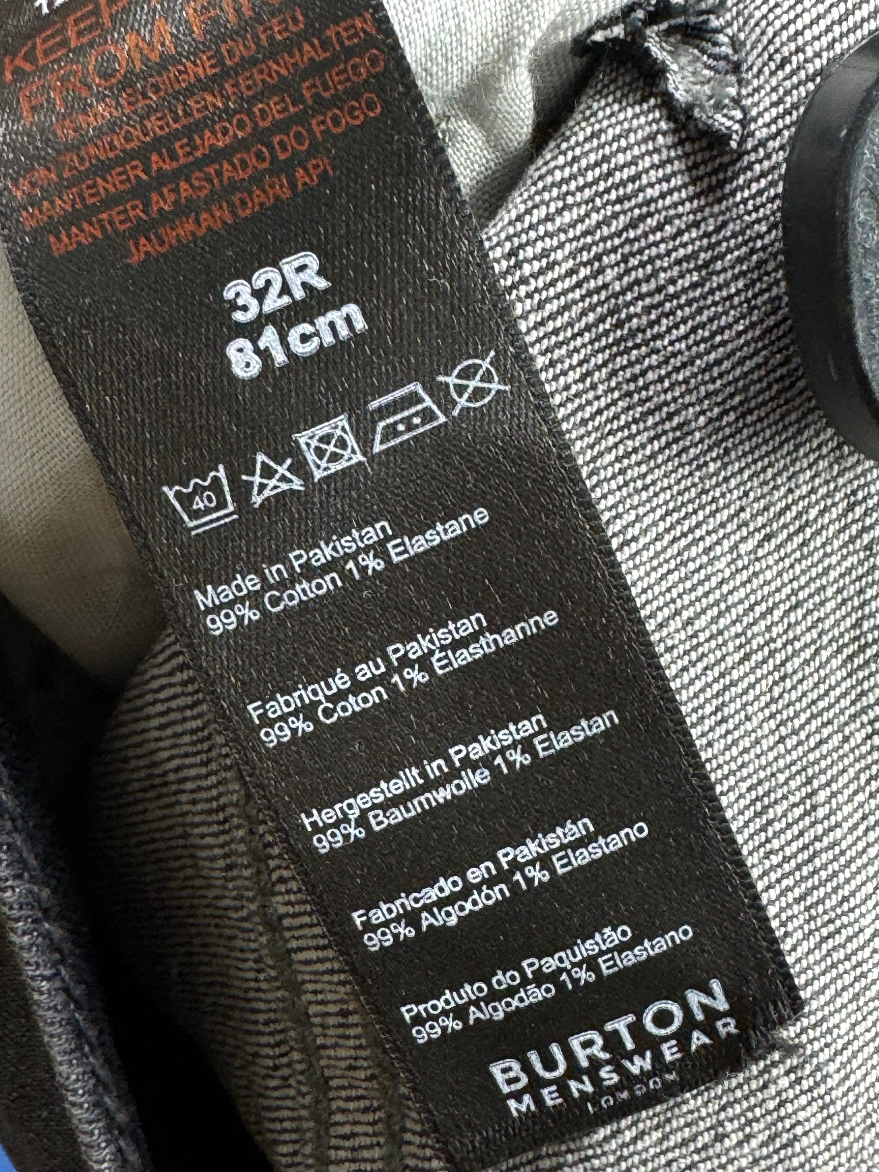 Burton® Waist: 32" | Grey | Skinny Fit Denim Pants | Cotton - Elastane | 2387 - Genuine Maal