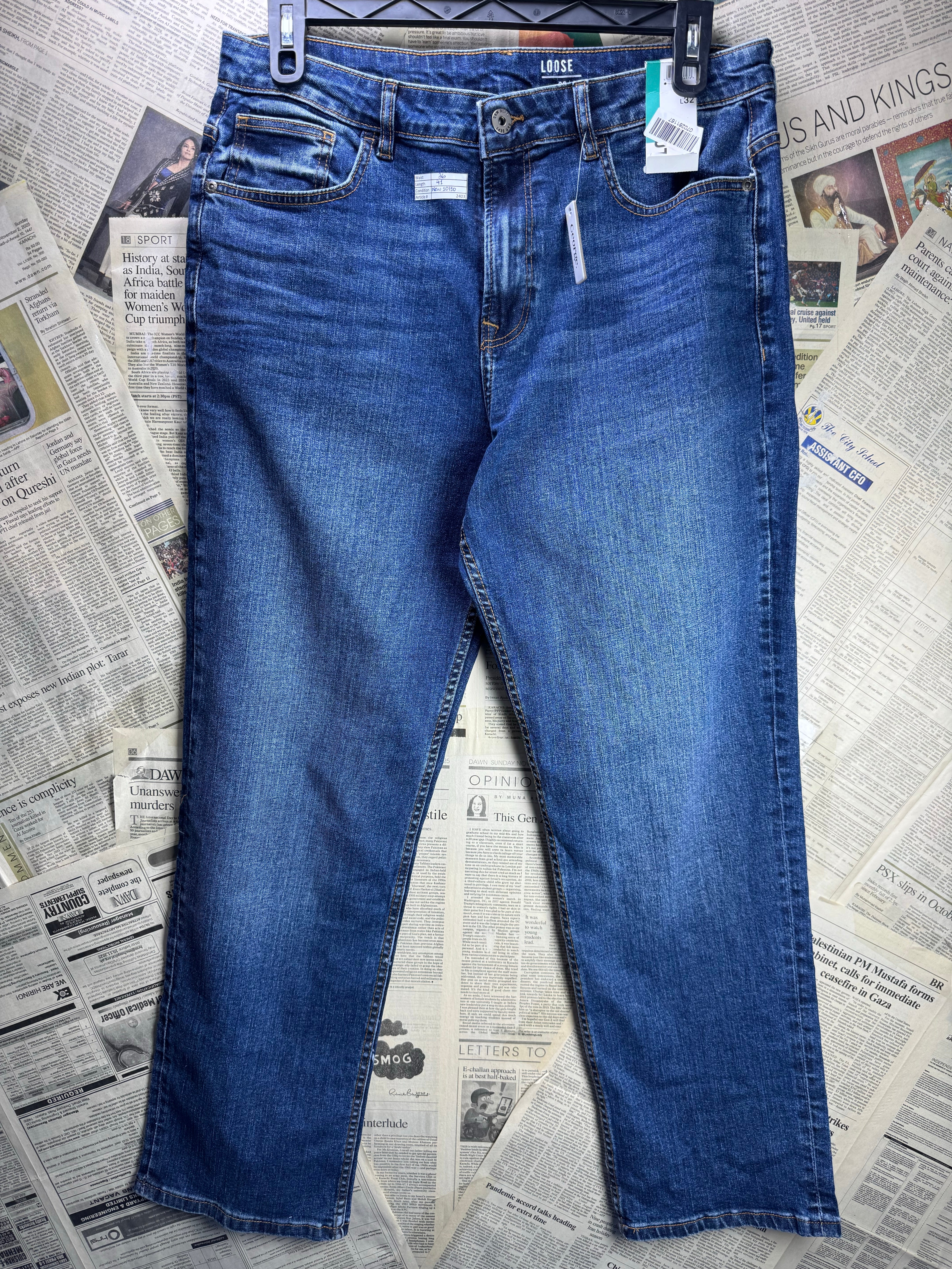 George® Waist: 36" | Blue | Loose Fit Denim Pants | Cotton - Elastane | 2403 - Genuine Maal