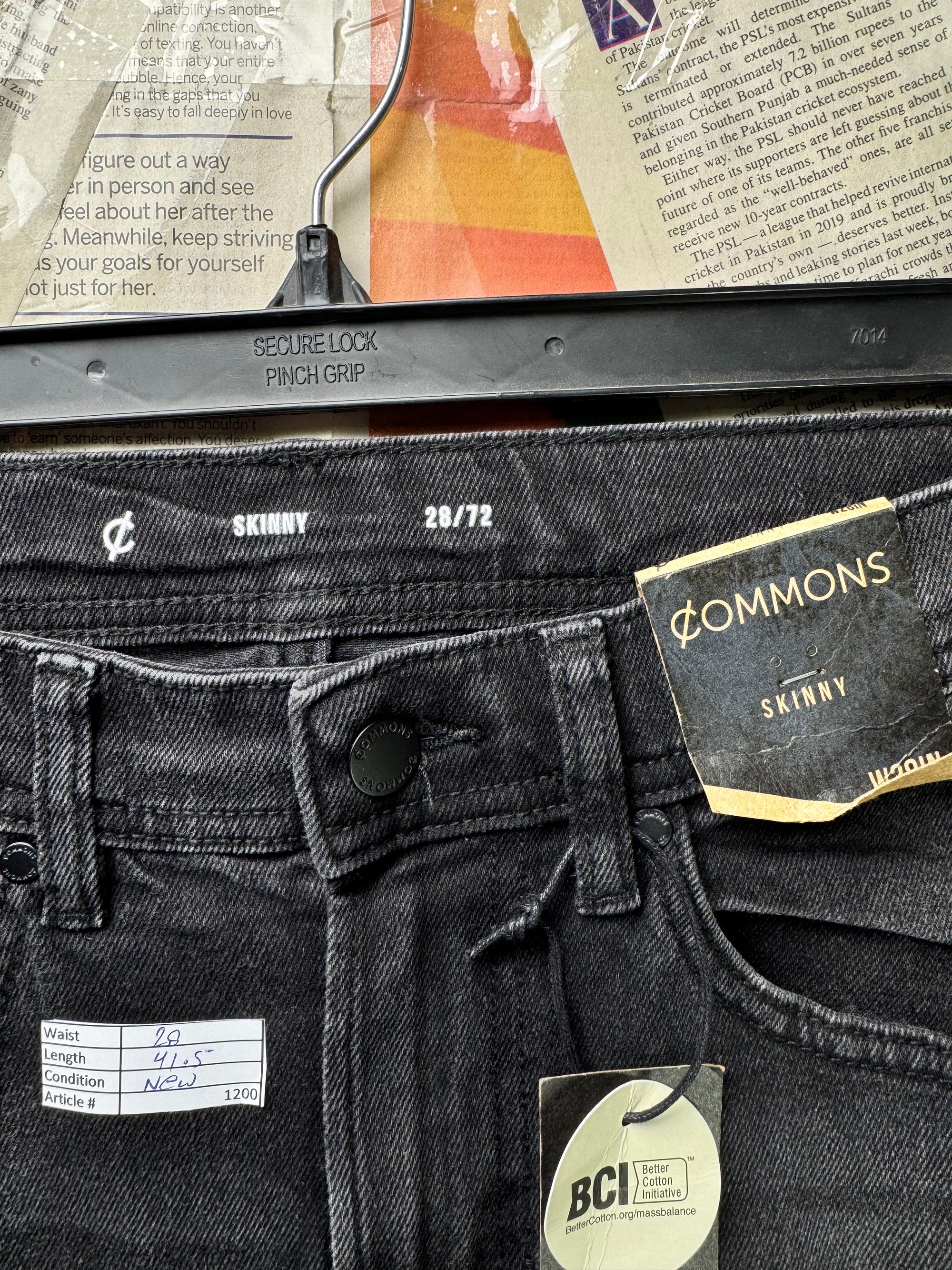 Commons® Waist: 28" | Black Knee Ribbed | Pant | Skinny Fit | 1200 - Genuine Maal