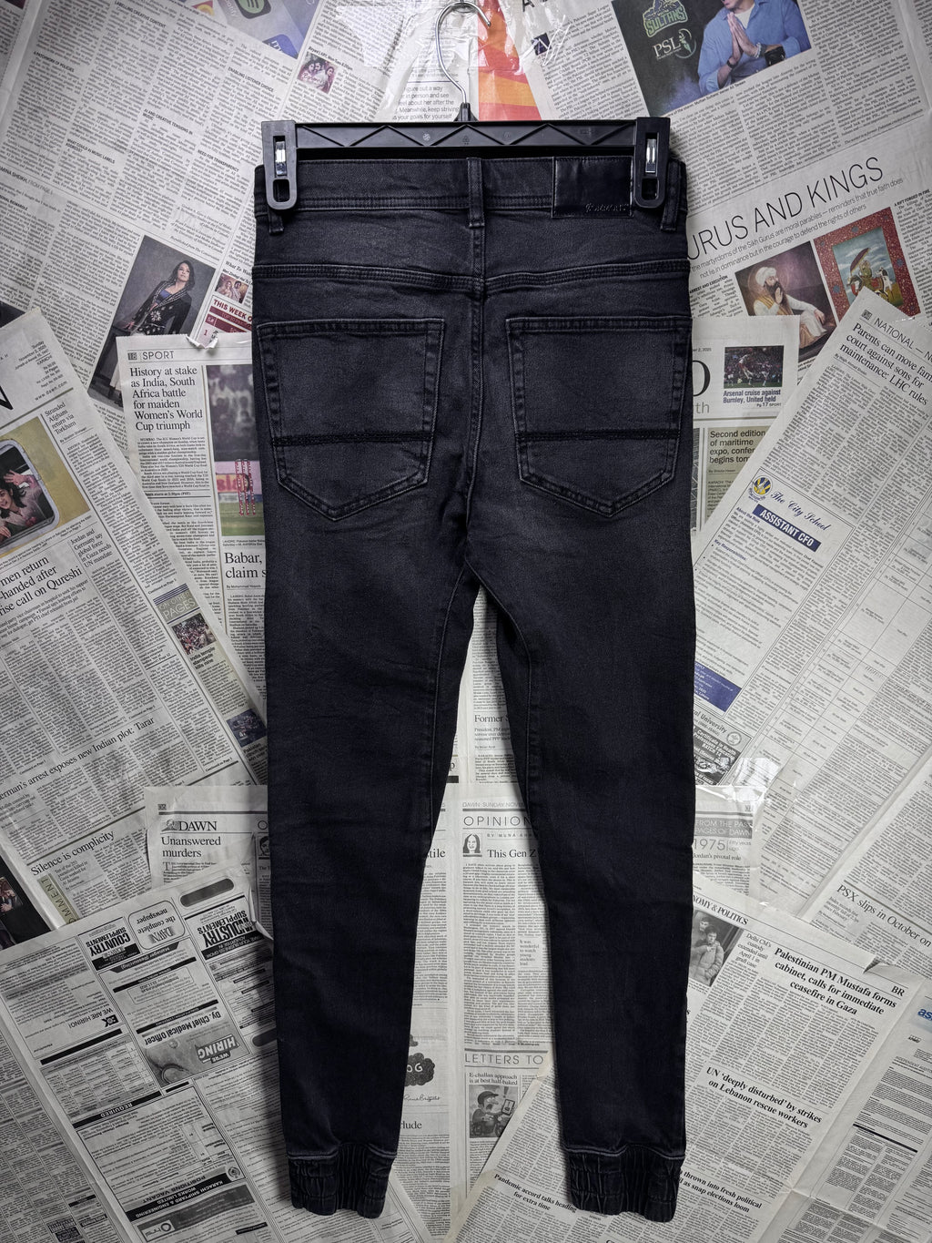 Commons® Waist: 28" | Black Knee Ribbed | Pant | Skinny Fit | 1200 - Genuine Maal