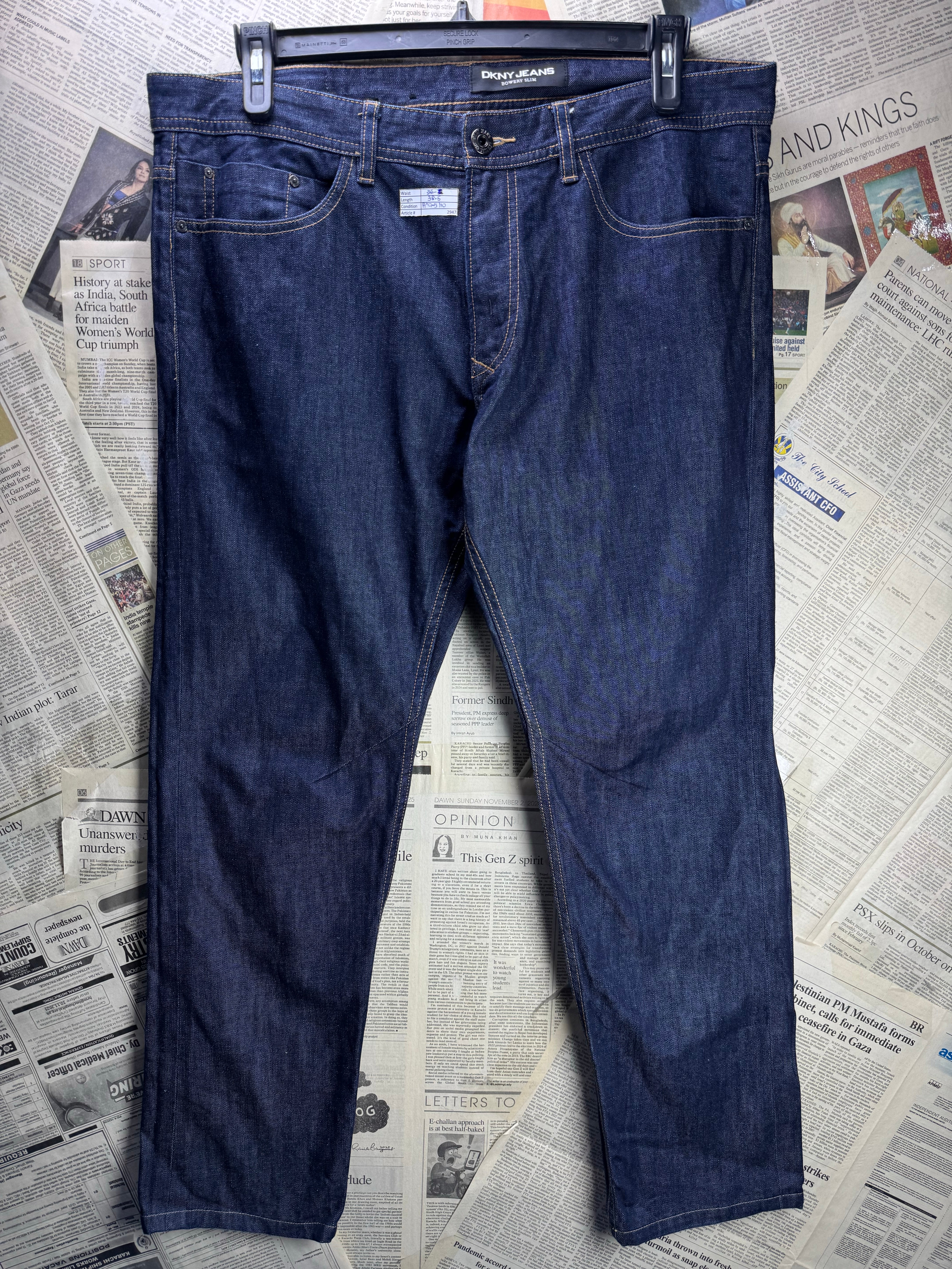 Dkny® Waist: 36" | Blue | Slim Fit Denim Pants | Cotton | 2947 - Genuine Maal