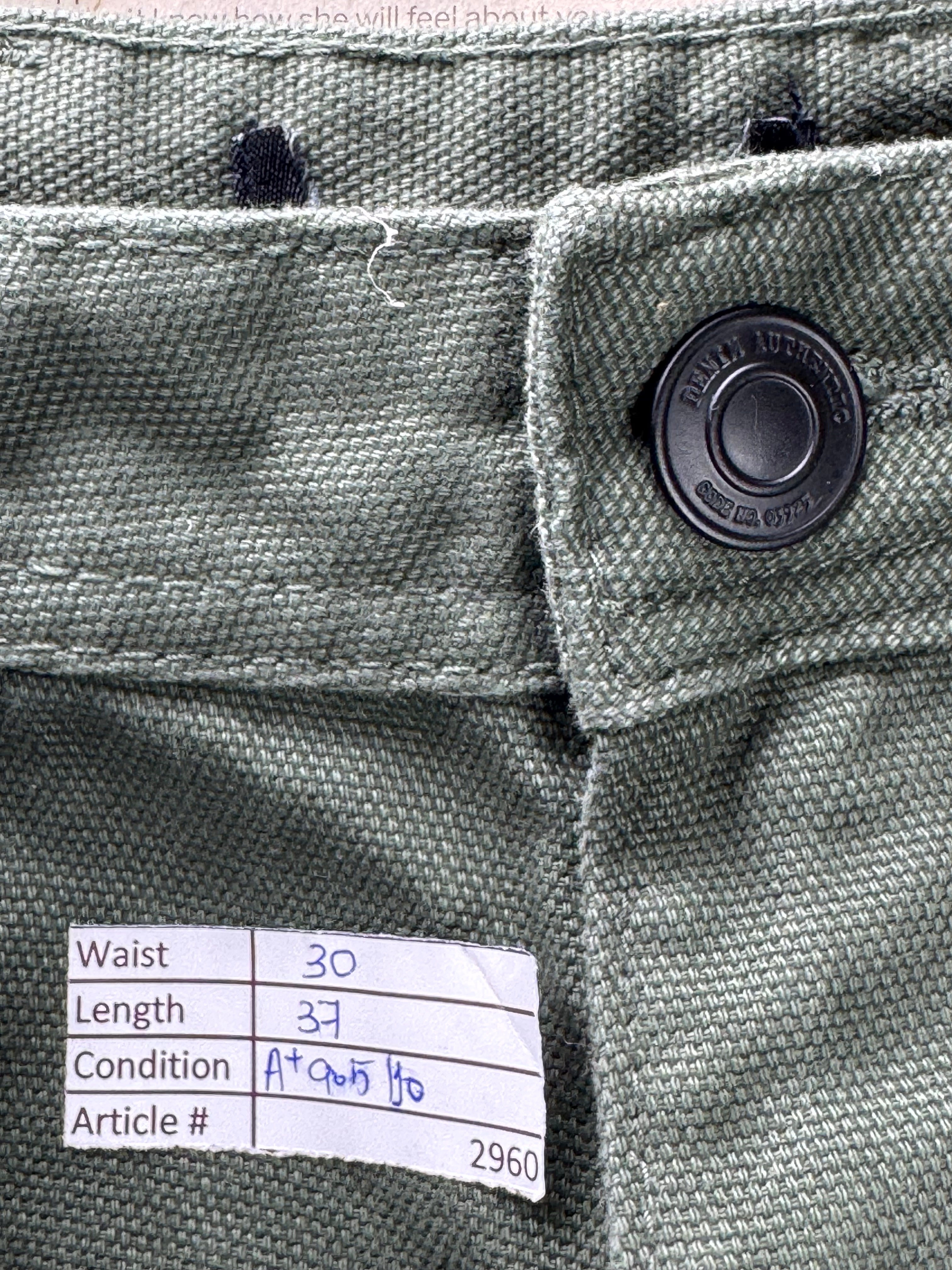 F&F® Waist: 30" | Green | Denim Trouser | Cotton | 2960 - Genuine Maal