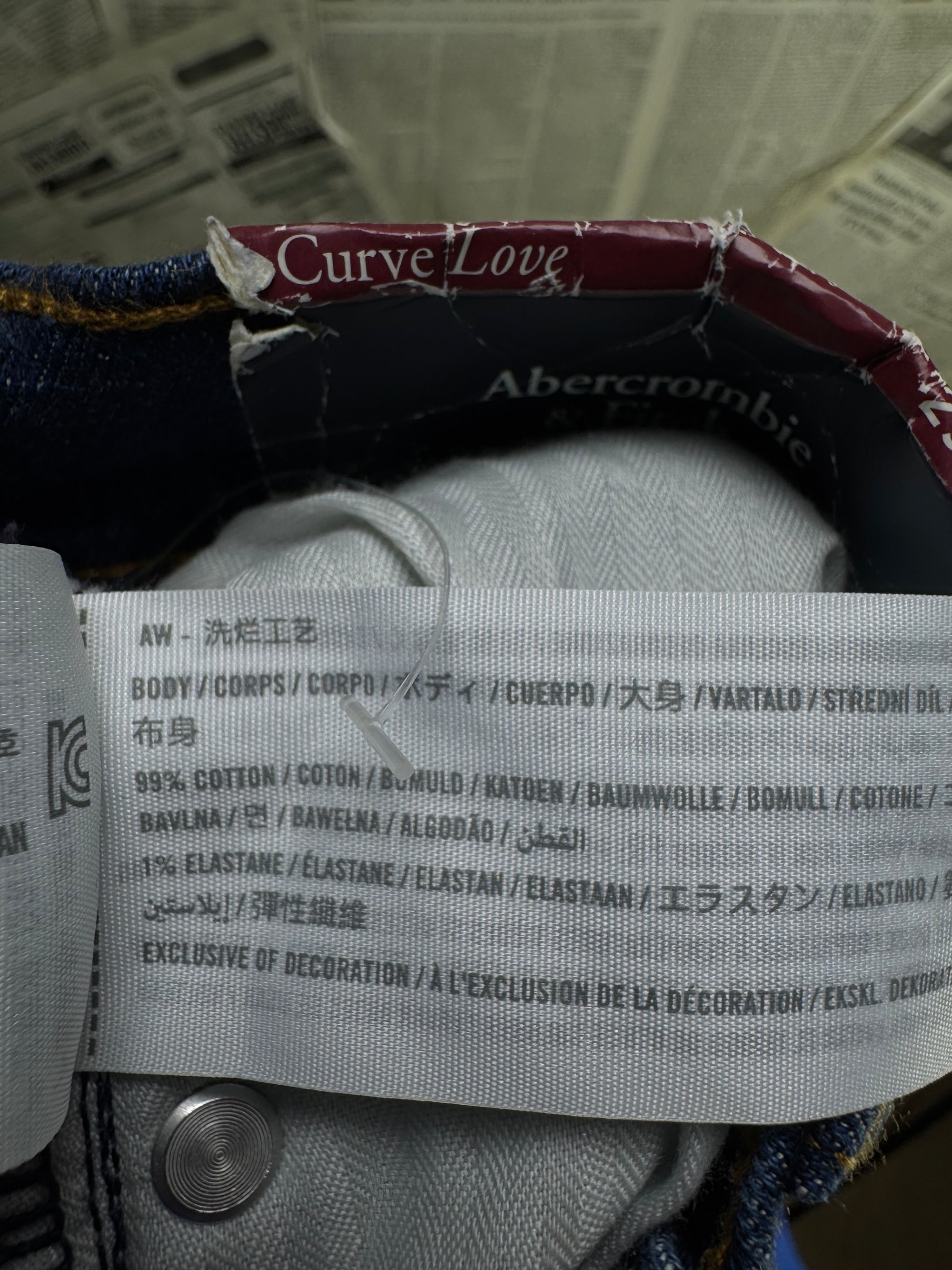 Abercrombi & Fitct® Waist: 30" | Blue | Fit: Slim Straight Ultra High Rise Waist Denim Jeans | Cotton | 1203 - Genuine Maal