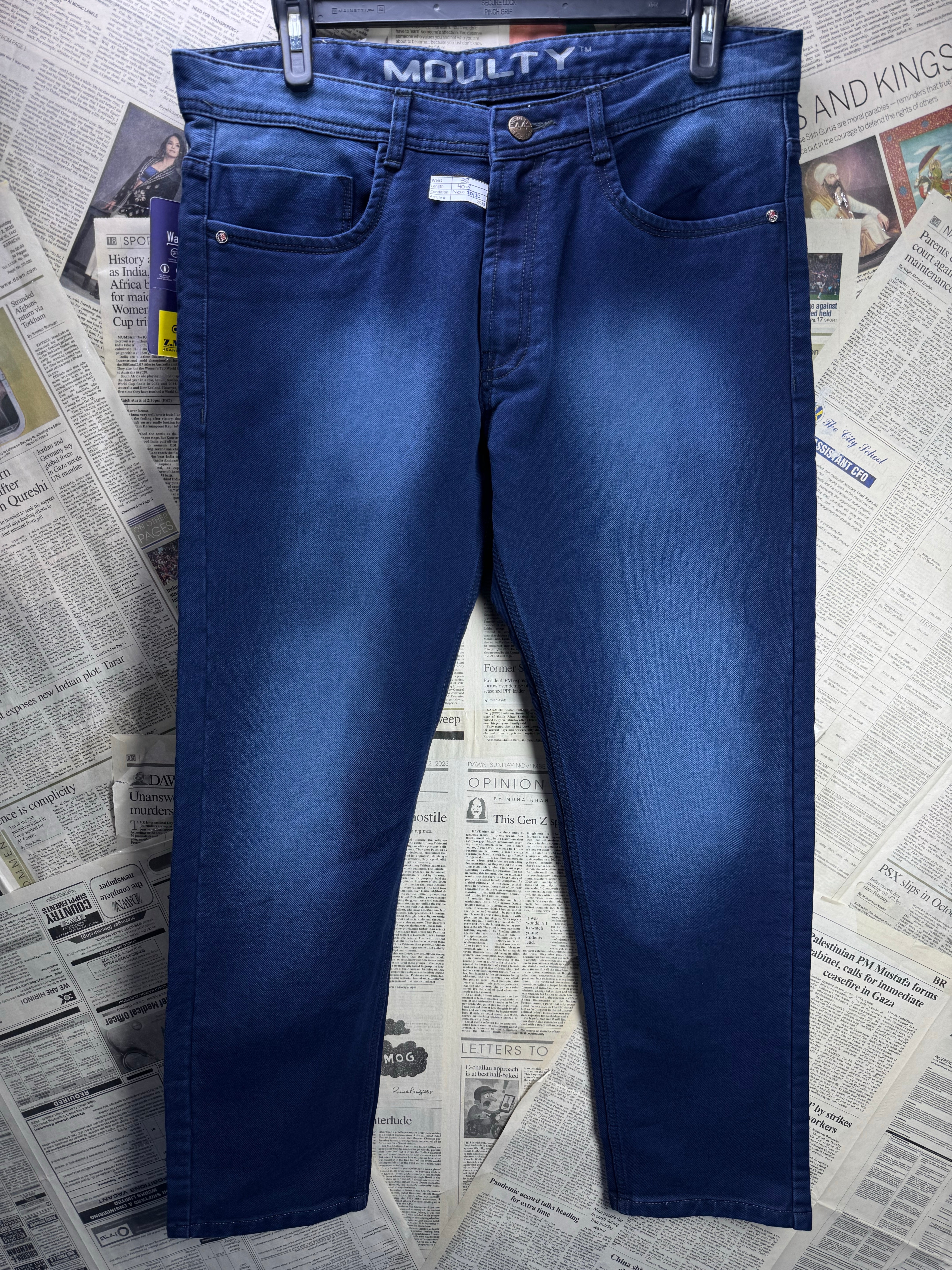 Moulty® Waist: 38" | Blue | Denim Pants | Cotton - Elastane | 2959 - Genuine Maal