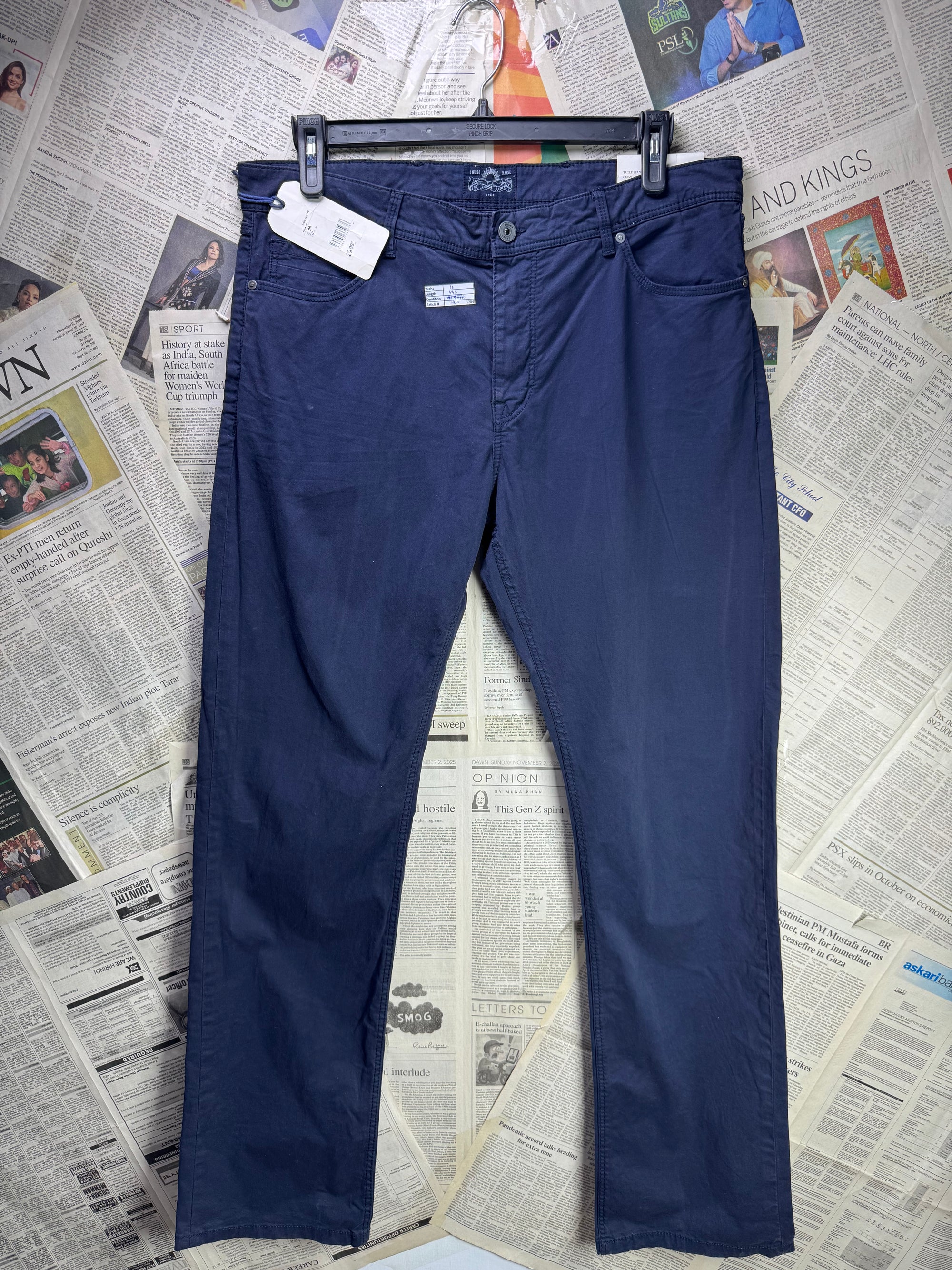 Celio® Waist: 36" | Space Blue | Chino Pants | Cotton | 1204 - Genuine Maal
