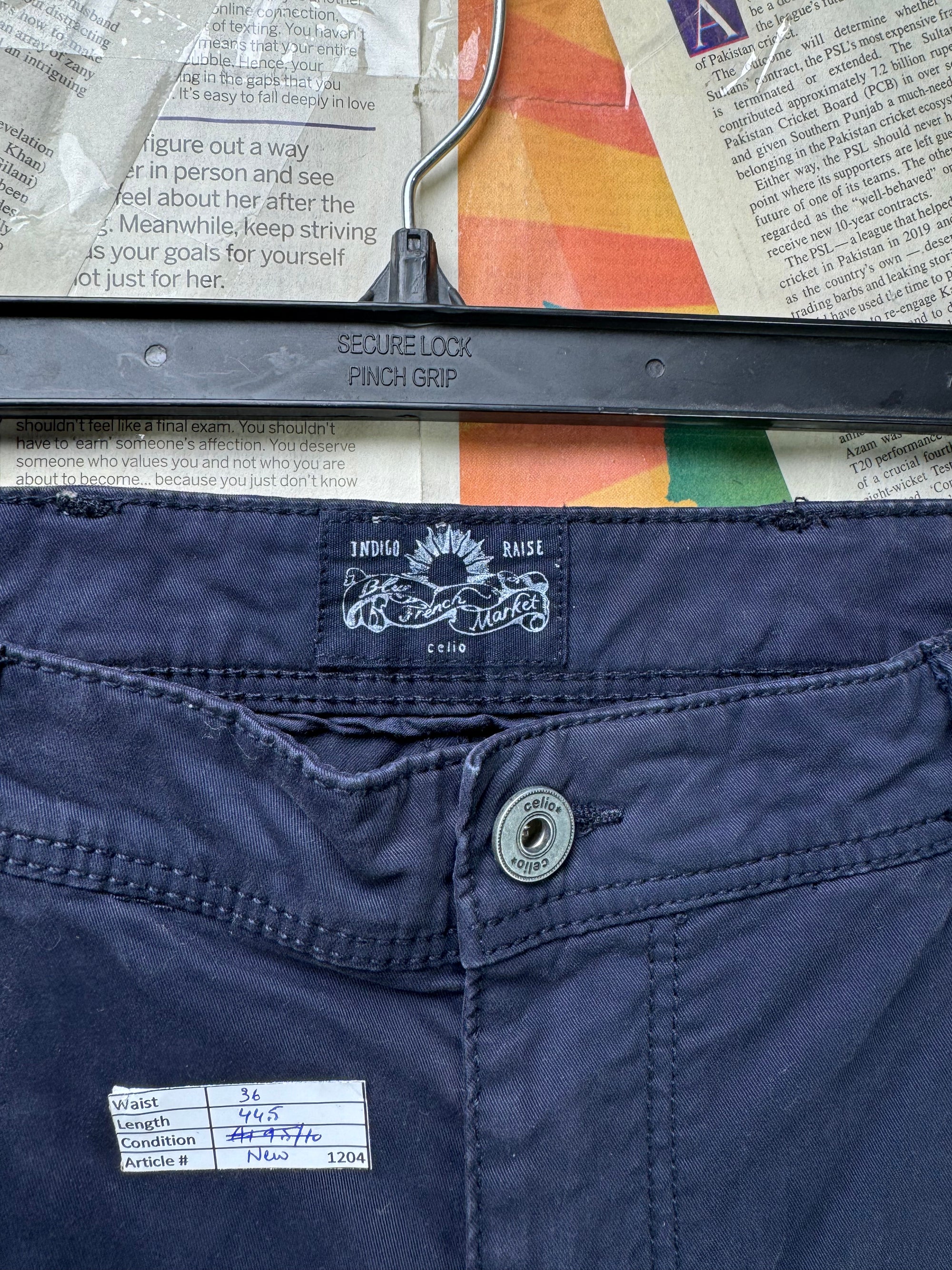 Celio® Waist: 36" | Space Blue | Chino Pants | Cotton | 1204 - Genuine Maal