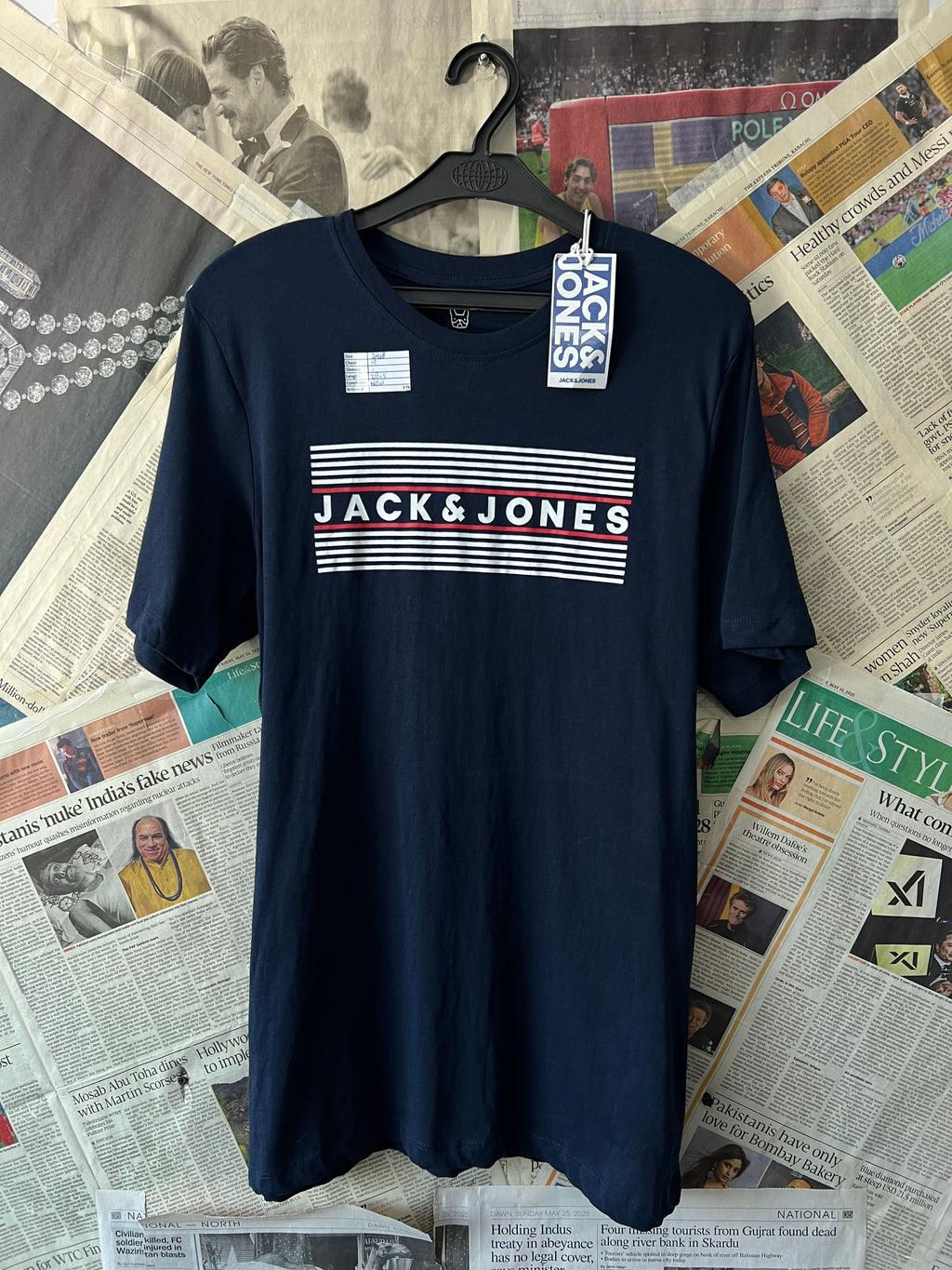 Jack & Jones® Small | Chest: 19" | Navy Blue | T-Shirt | 378 - Genuine Maal