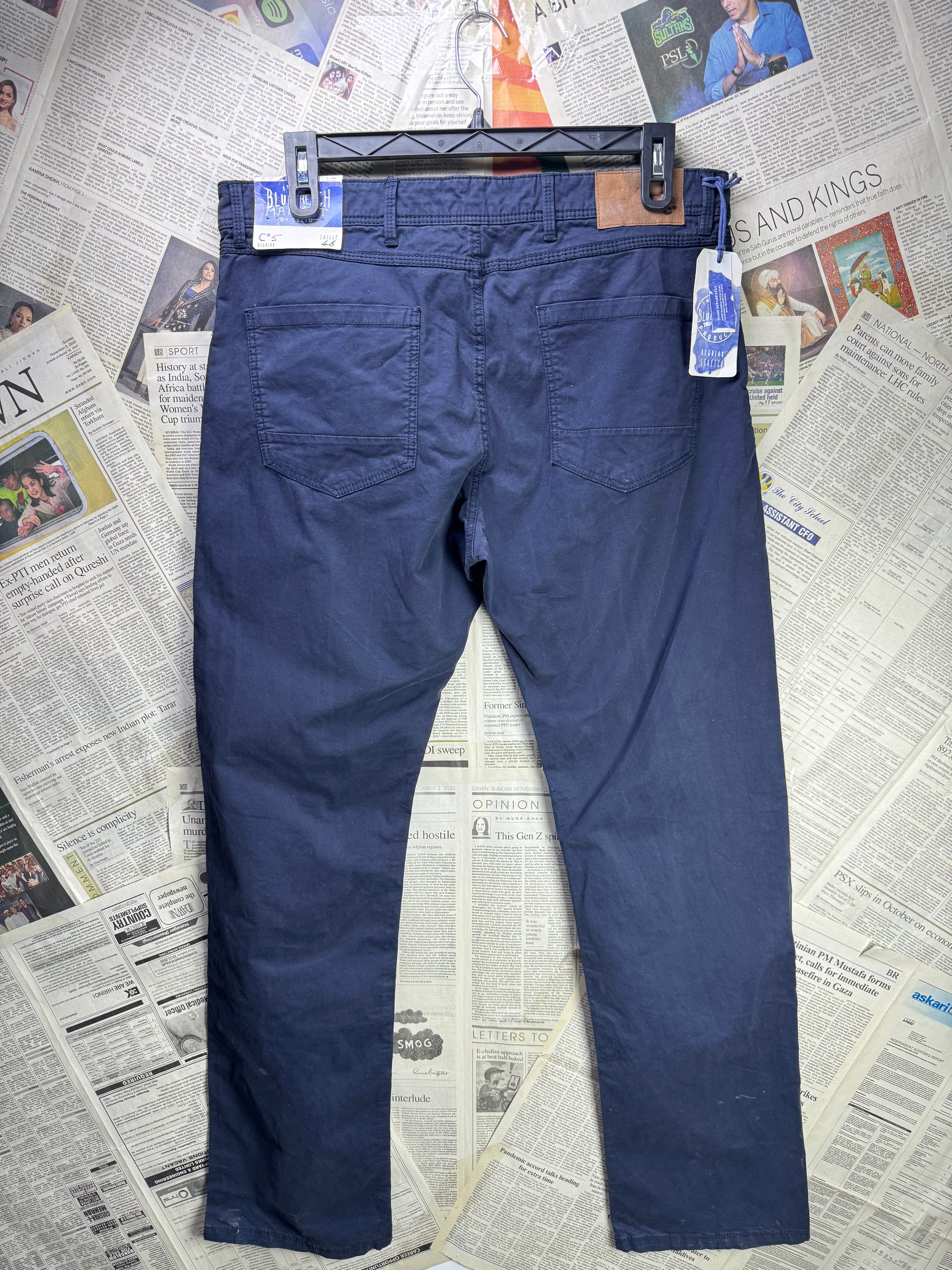 Celio® Waist: 36" | Space Blue | Chino Pants | Cotton | 1204 - Genuine Maal