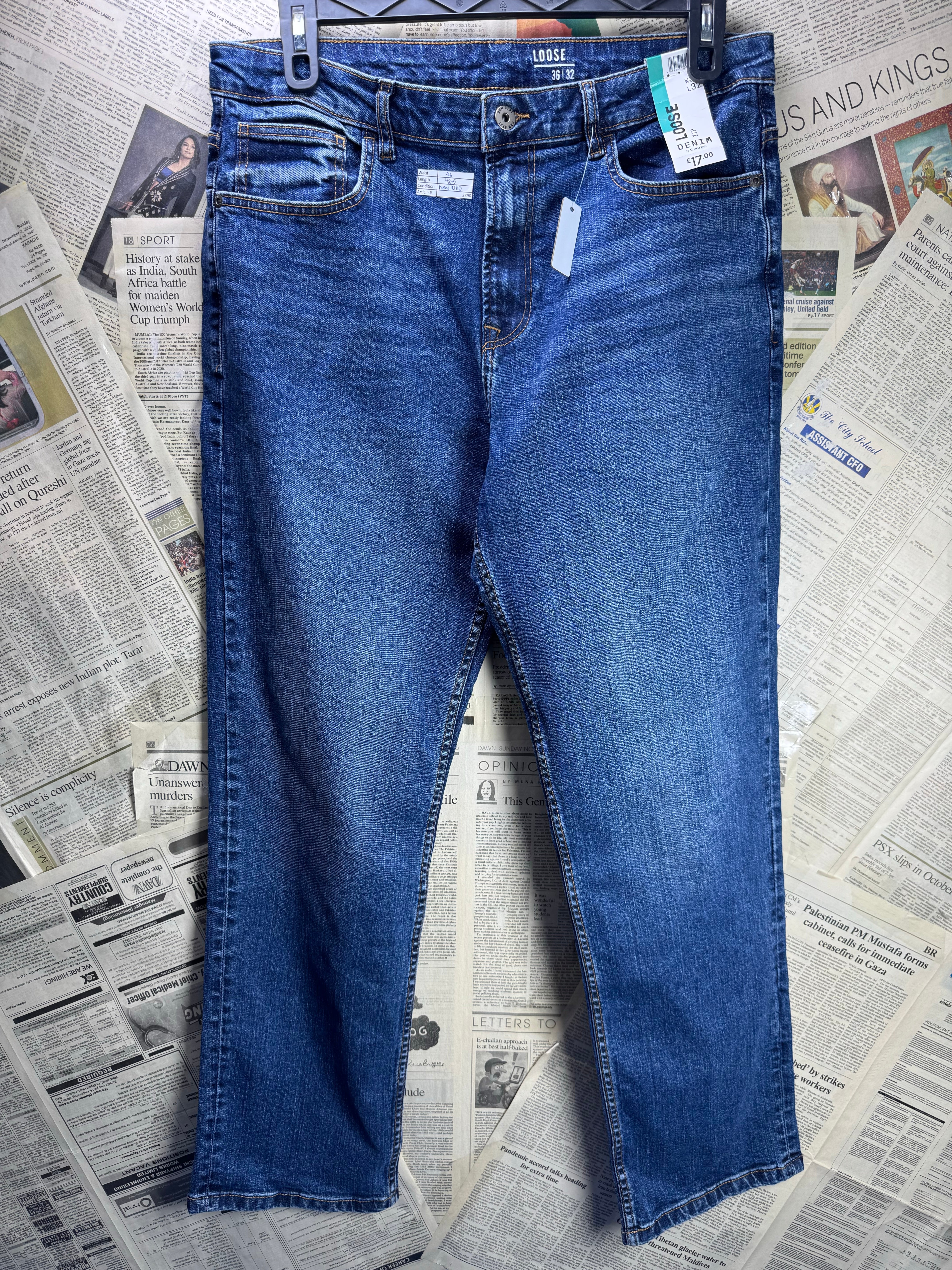 George® Waist: 36" | Blue | Loose Fit Denim Pants | Cotton - Elastane | 2390 - Genuine Maal