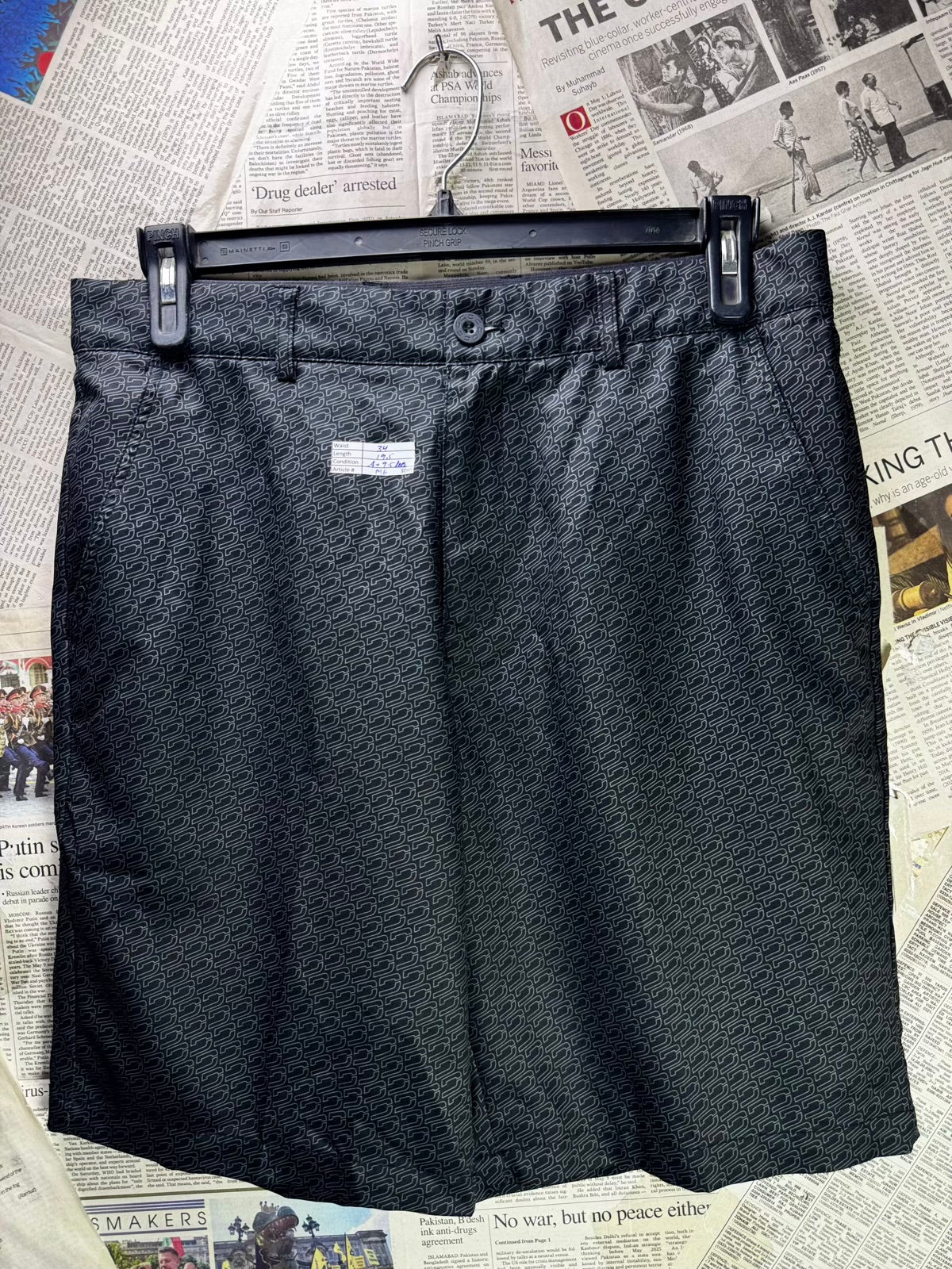 Druids® Waist: 34" | Black | Golf Shorts | Poly-Spandex | M6 - 3095