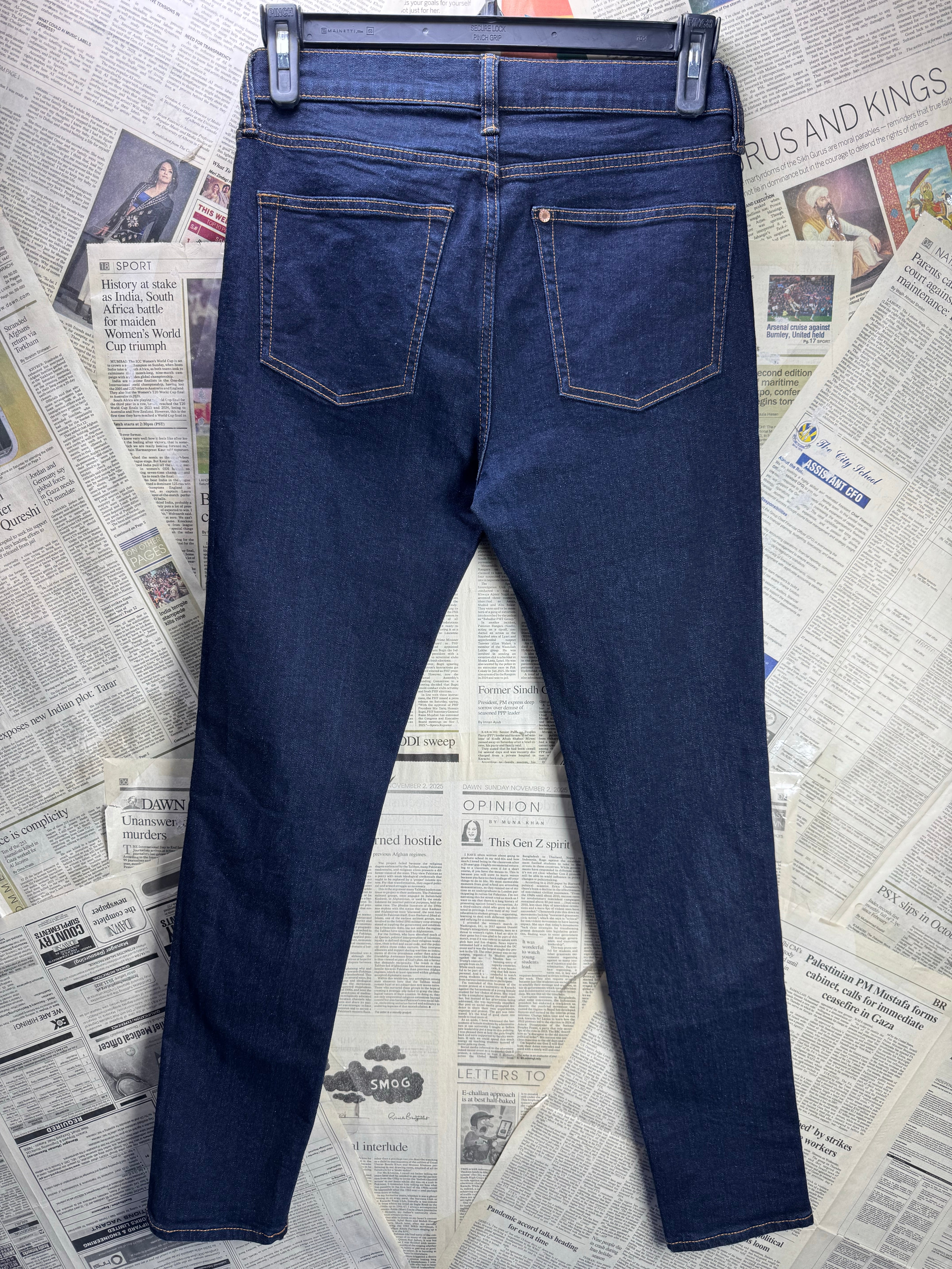 M&S® Waist: 30" to 32" | Blue | Skinny Fit Denim Pants | Cotton - Poly - Elastane | 2378 - Genuine Maal