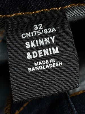 M&S® Waist: 30" to 32" | Blue | Skinny Fit Denim Pants | Cotton - Poly - Elastane | 2378 - Genuine Maal