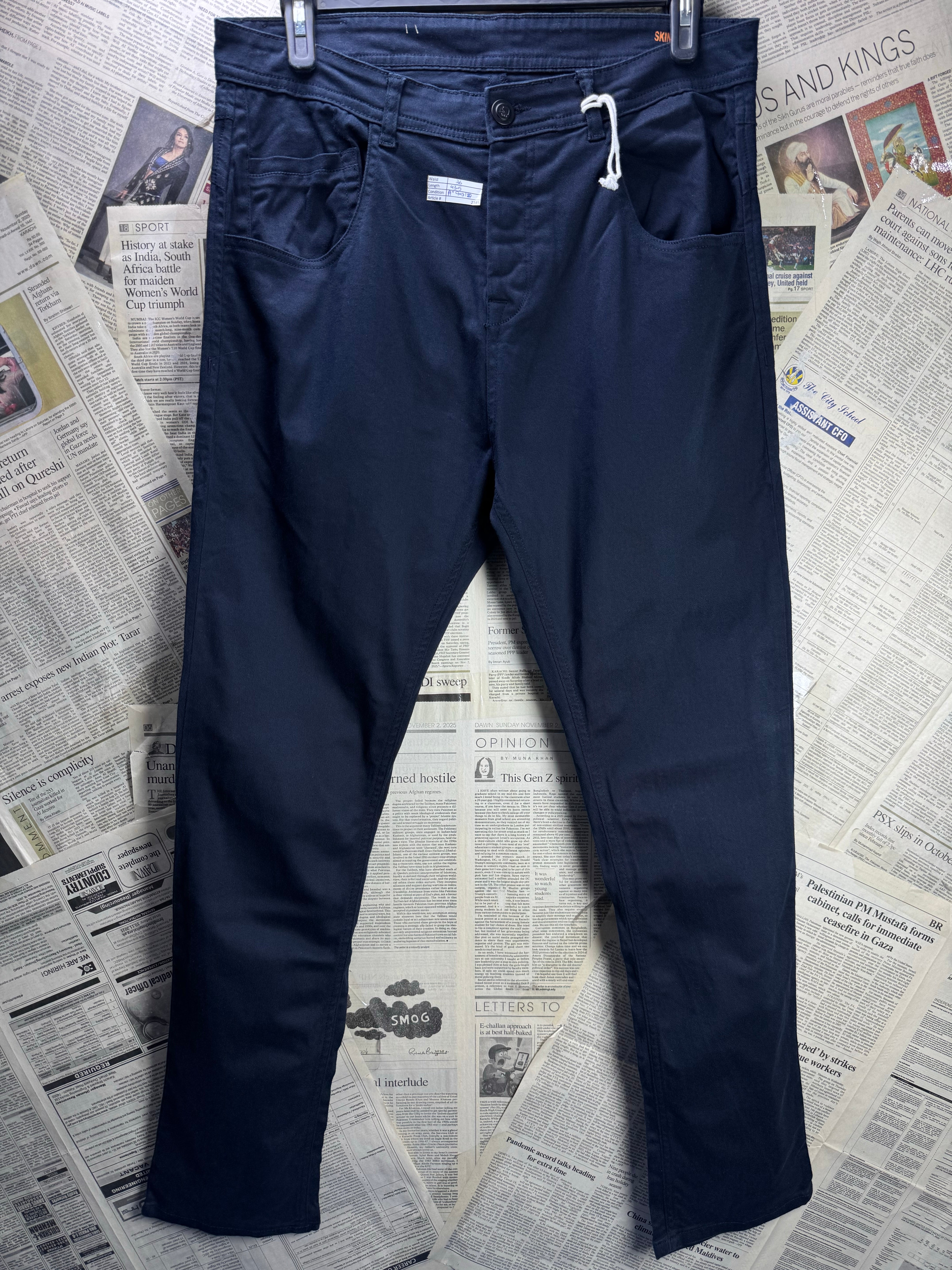 Arrested Development® Waist: 36" | Blue | Skinny Tapered Chino Pants | Cotton - Elastane | 2385 - Genuine Maal