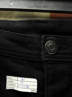 Denim Co.® Waist: 34" | Black | Slim Fit Denim Pants | Cotton - Elastane | 2955 - Genuine Maal