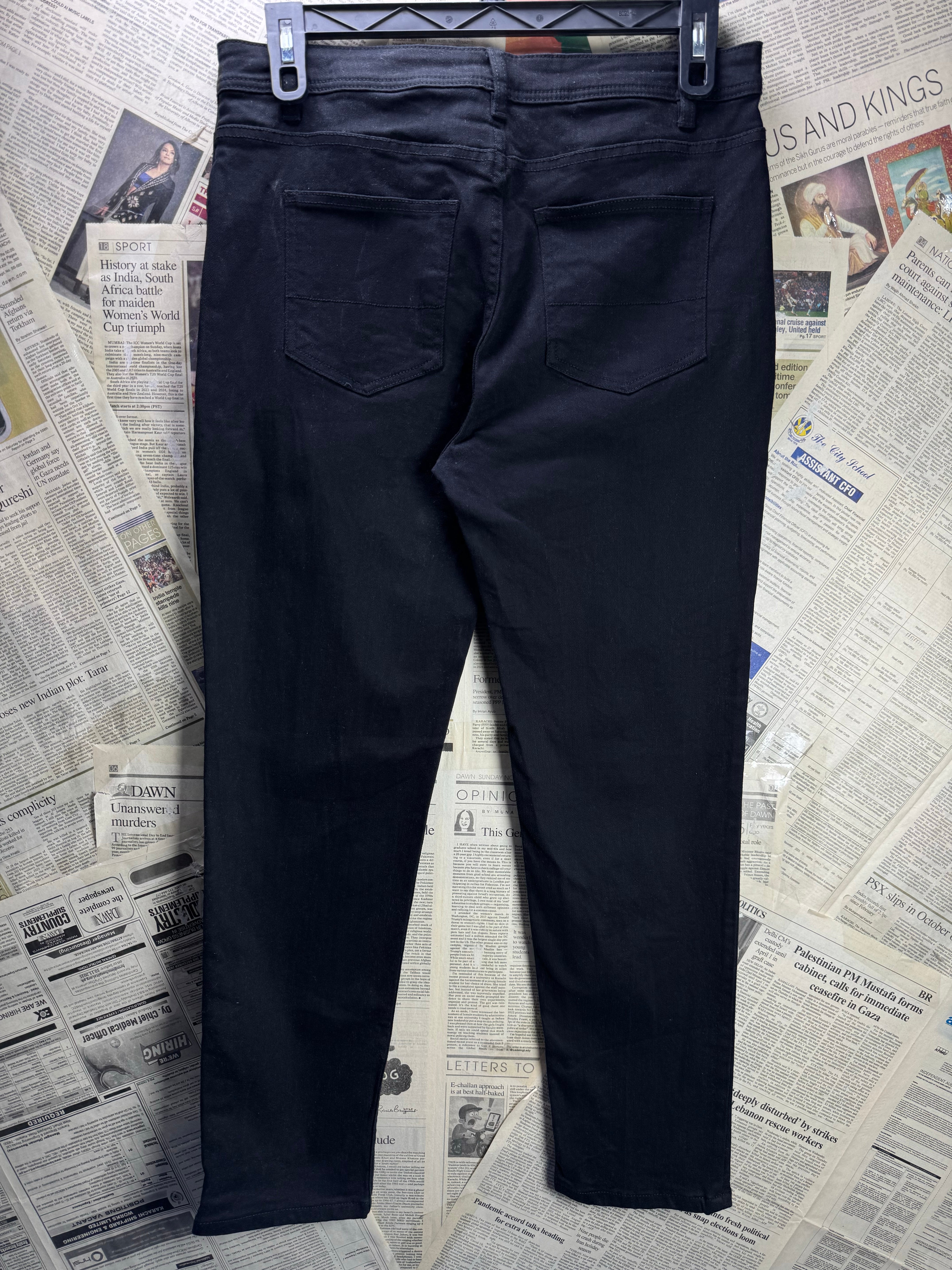 Denim Co.® Waist: 34" | Black | Slim Fit Denim Pants | Cotton - Elastane | 2955 - Genuine Maal