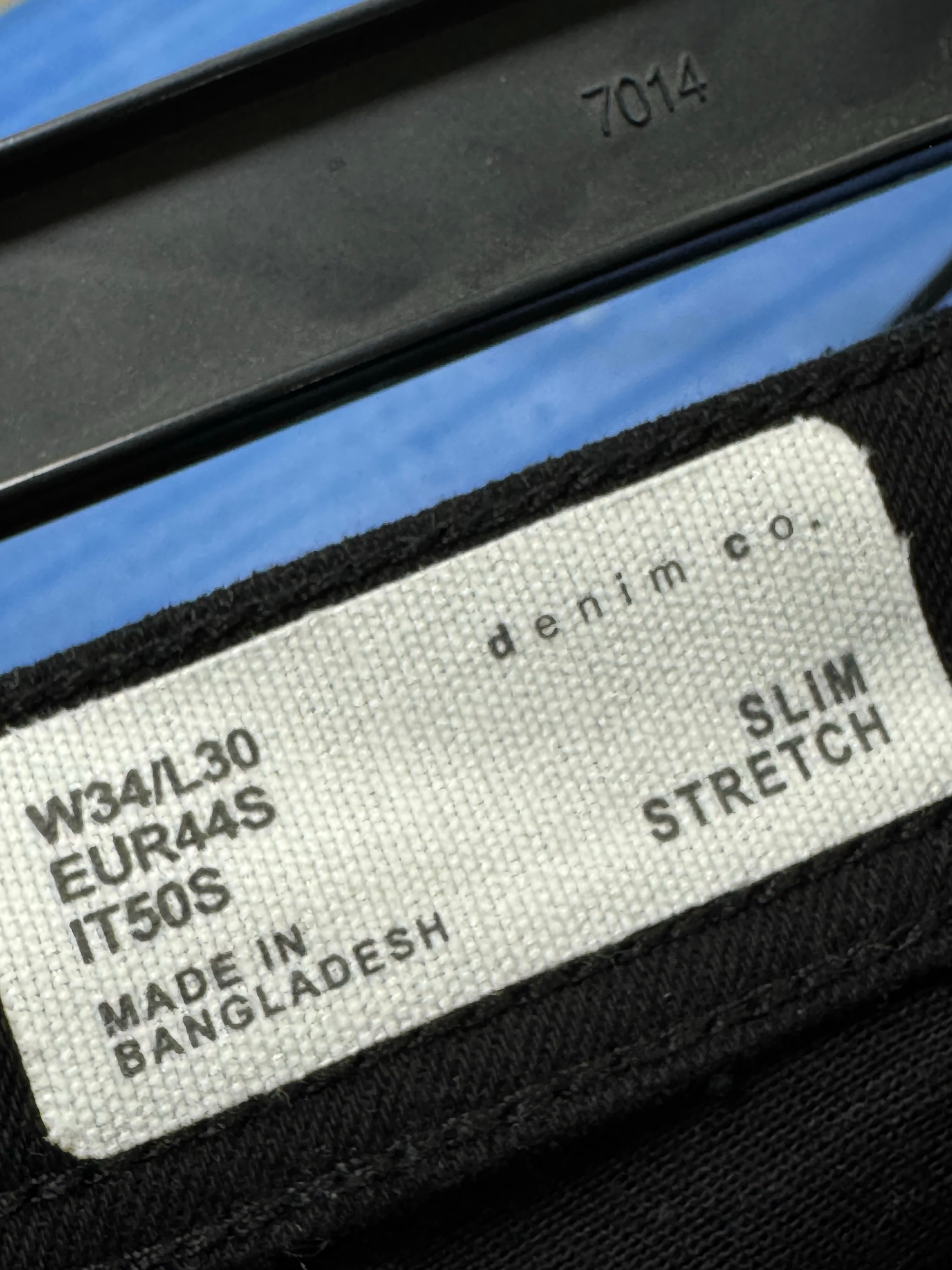 Denim Co.® Waist: 34" | Black | Slim Fit Denim Pants | Cotton - Elastane | 2955 - Genuine Maal