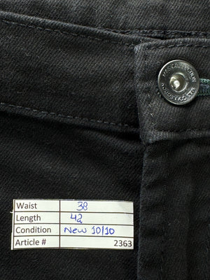 M&S® Waist: 38" | Black | Regular Fit Denim Pants | Cotton - Elastane | 2363 - Genuine Maal