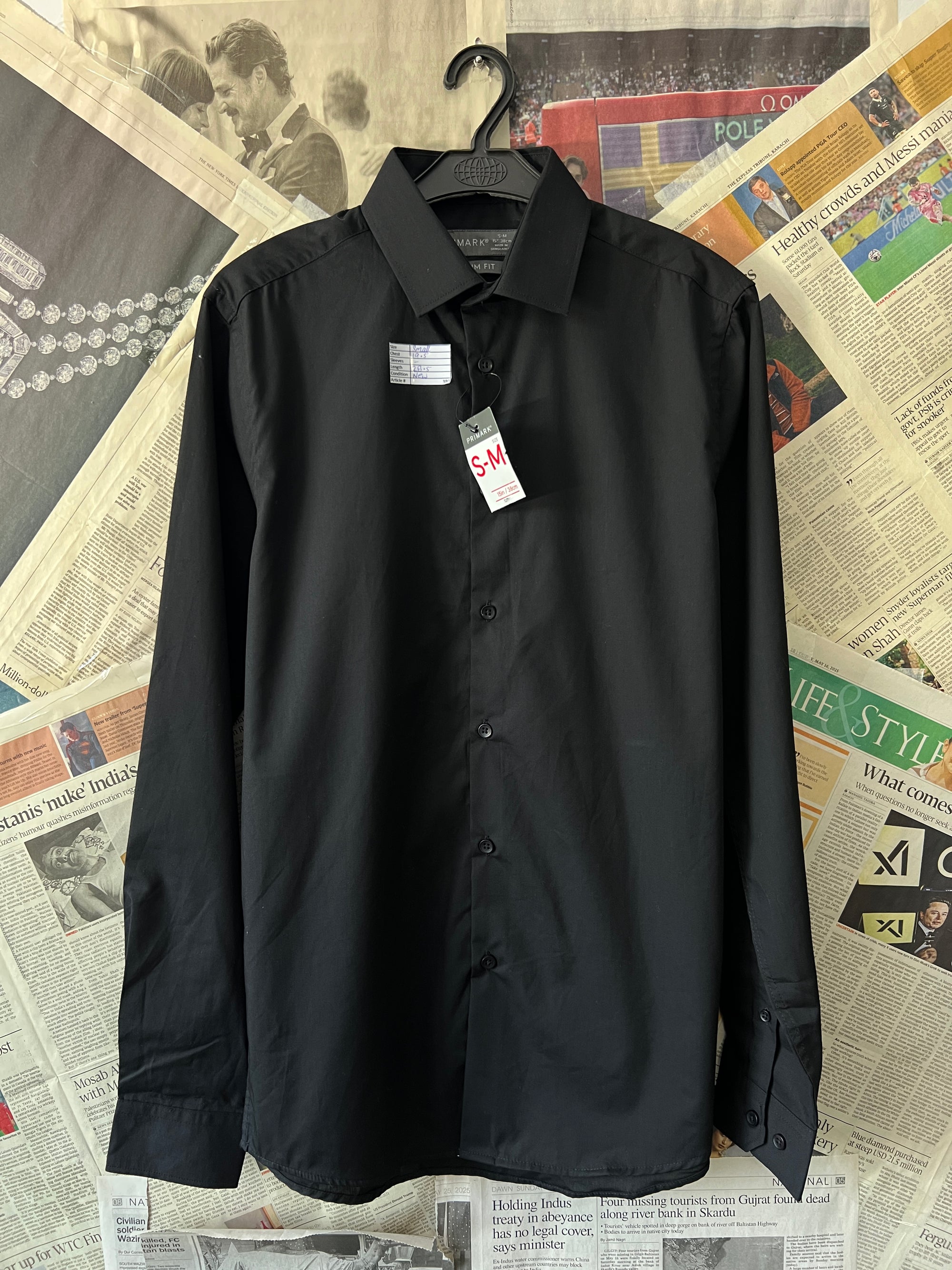 Primark® Small | Chest: 19.5" | Black | Shirt | 380 - Genuine Maal