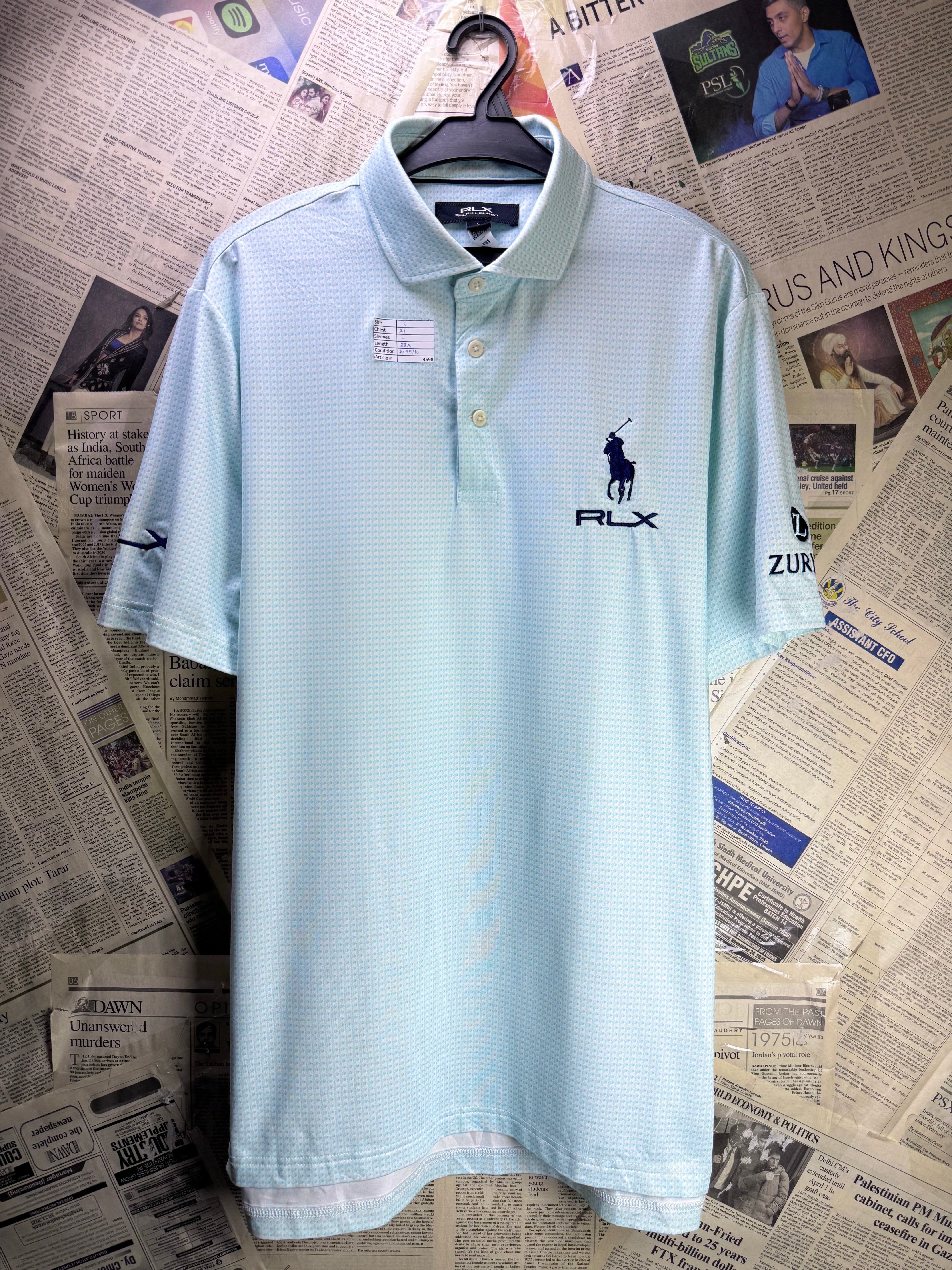 Ralph Lauren® Small | Chest: 21" | Light Blue | Golf Polo | Poly - Elastane | 4598 - Genuine Maal