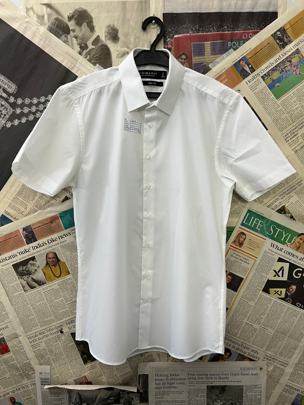 Primark® Small | Chest: 19.5" | White | Shirt | 393 - Genuine Maal
