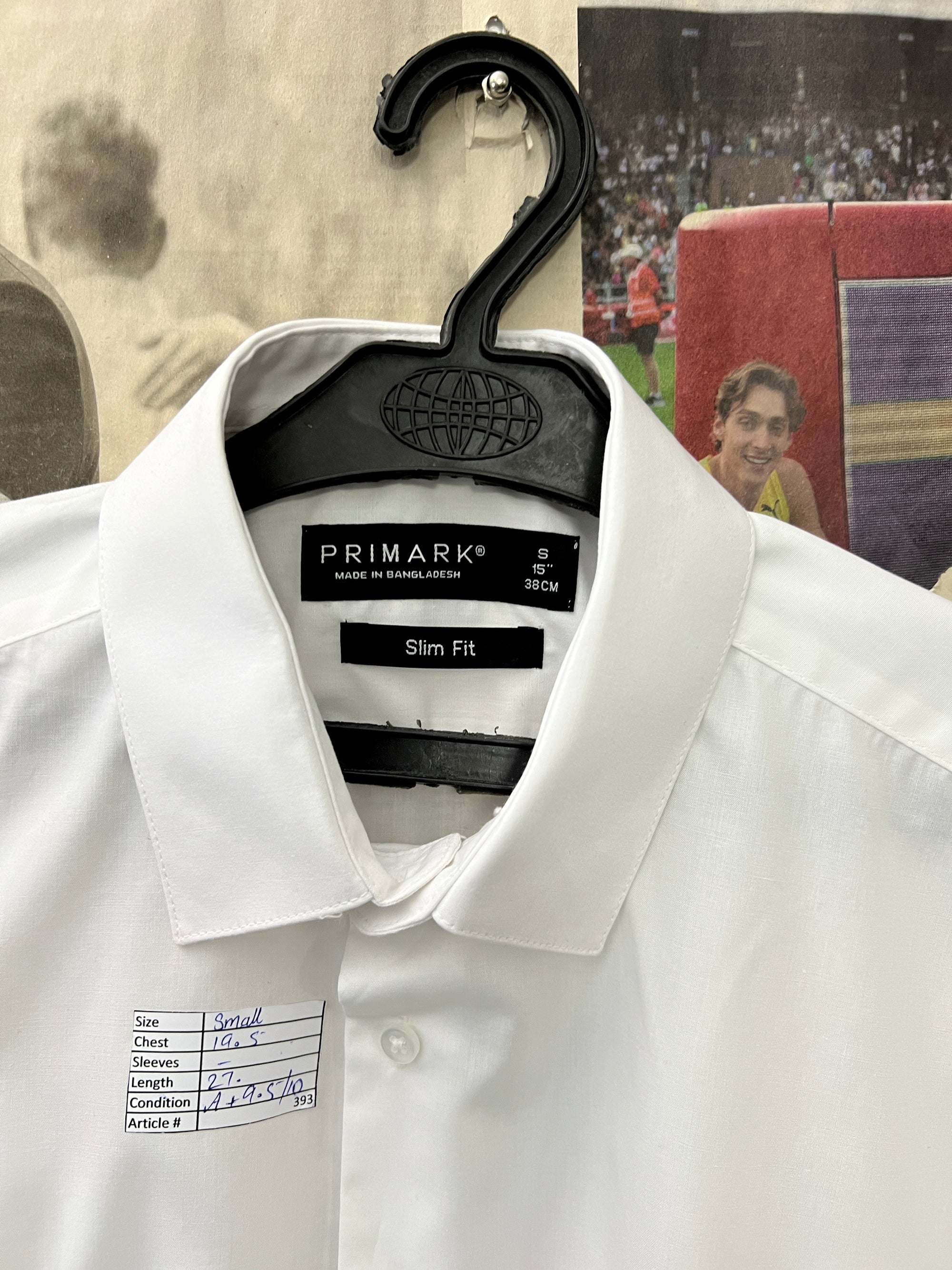 Primark® Small | Chest: 19.5" | White | Shirt | 393 - Genuine Maal