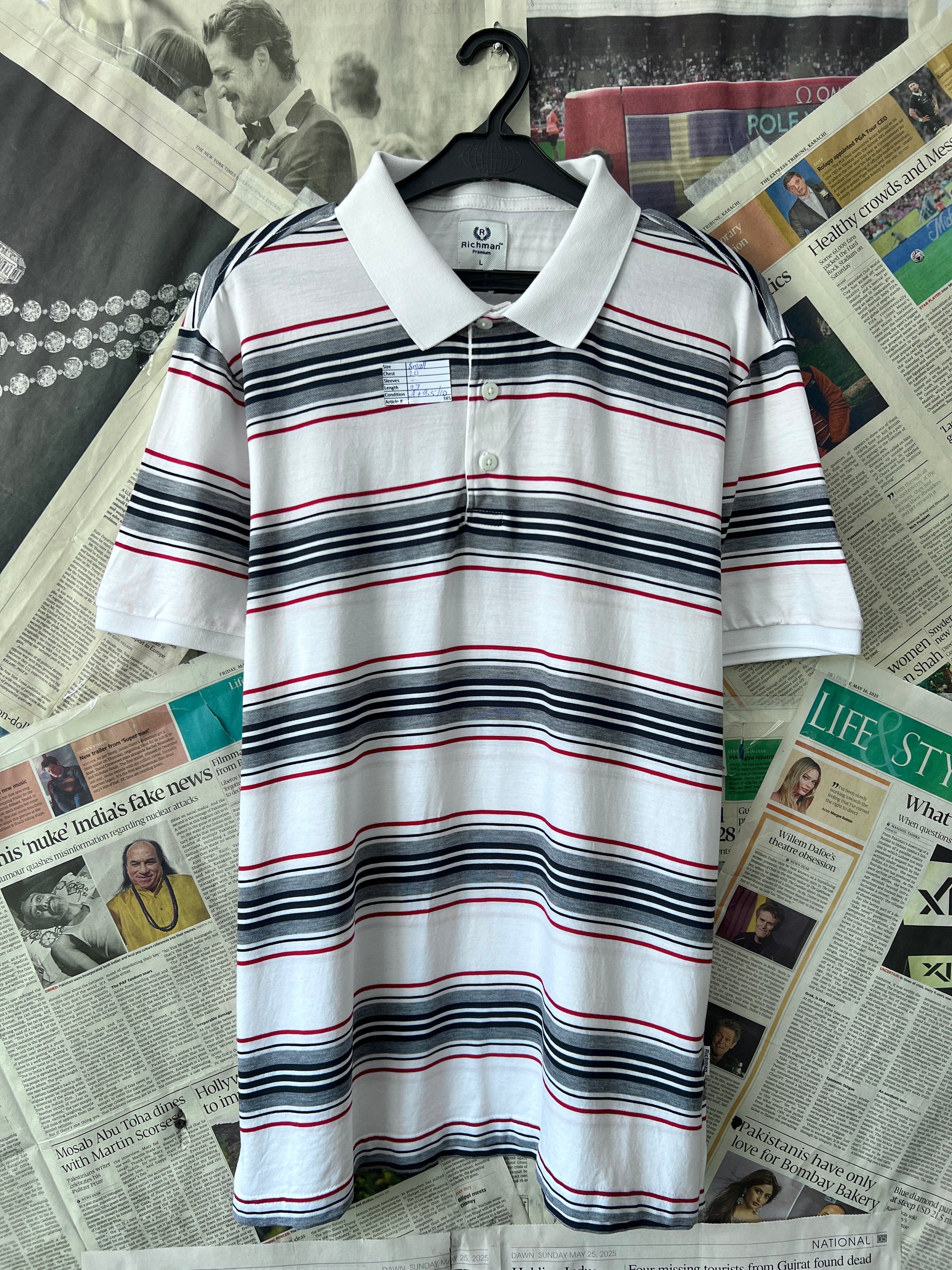 Richman® Small | Chest: 20" | White | Polo | 385 - Genuine Maal