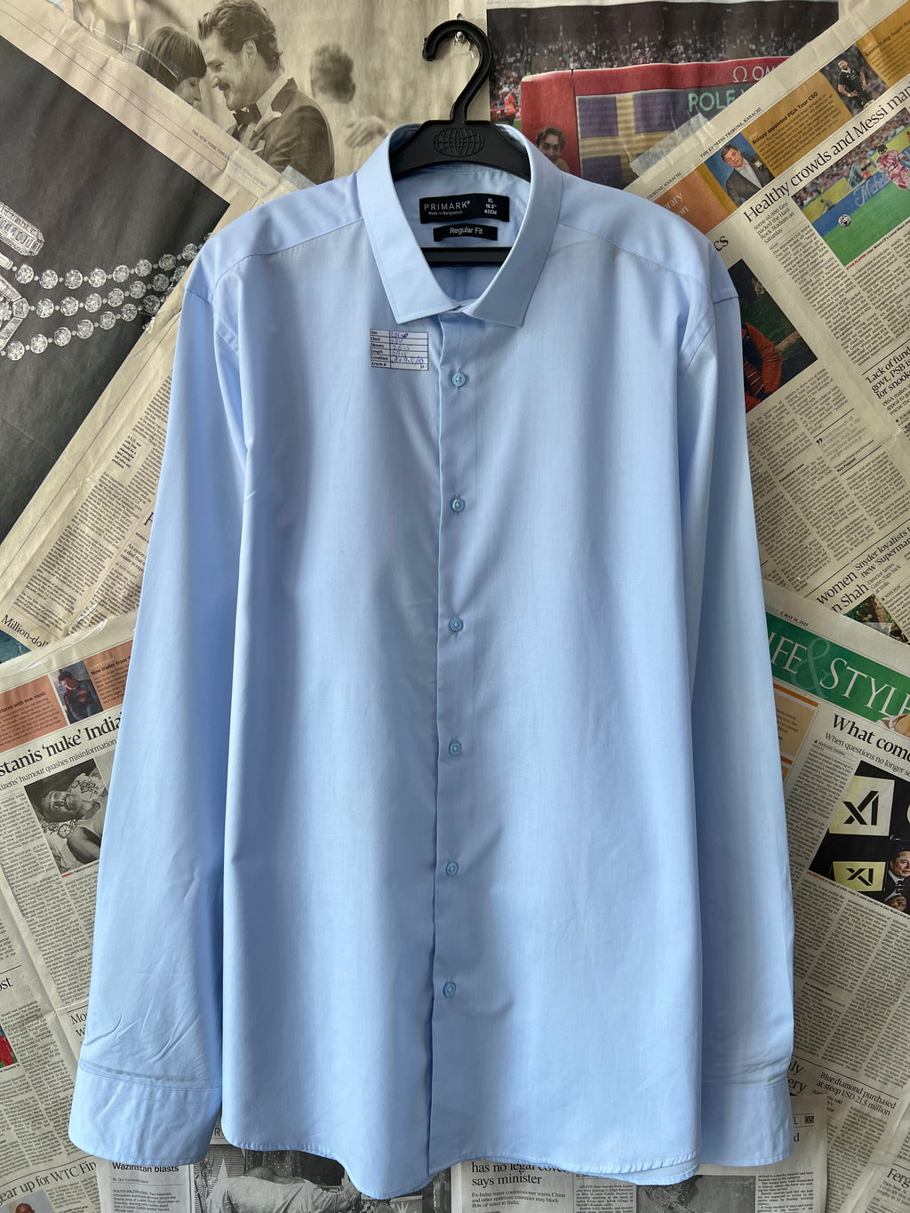 Primark® Large | Chest: 23" | Blue | Shirt | 387 - Genuine Maal
