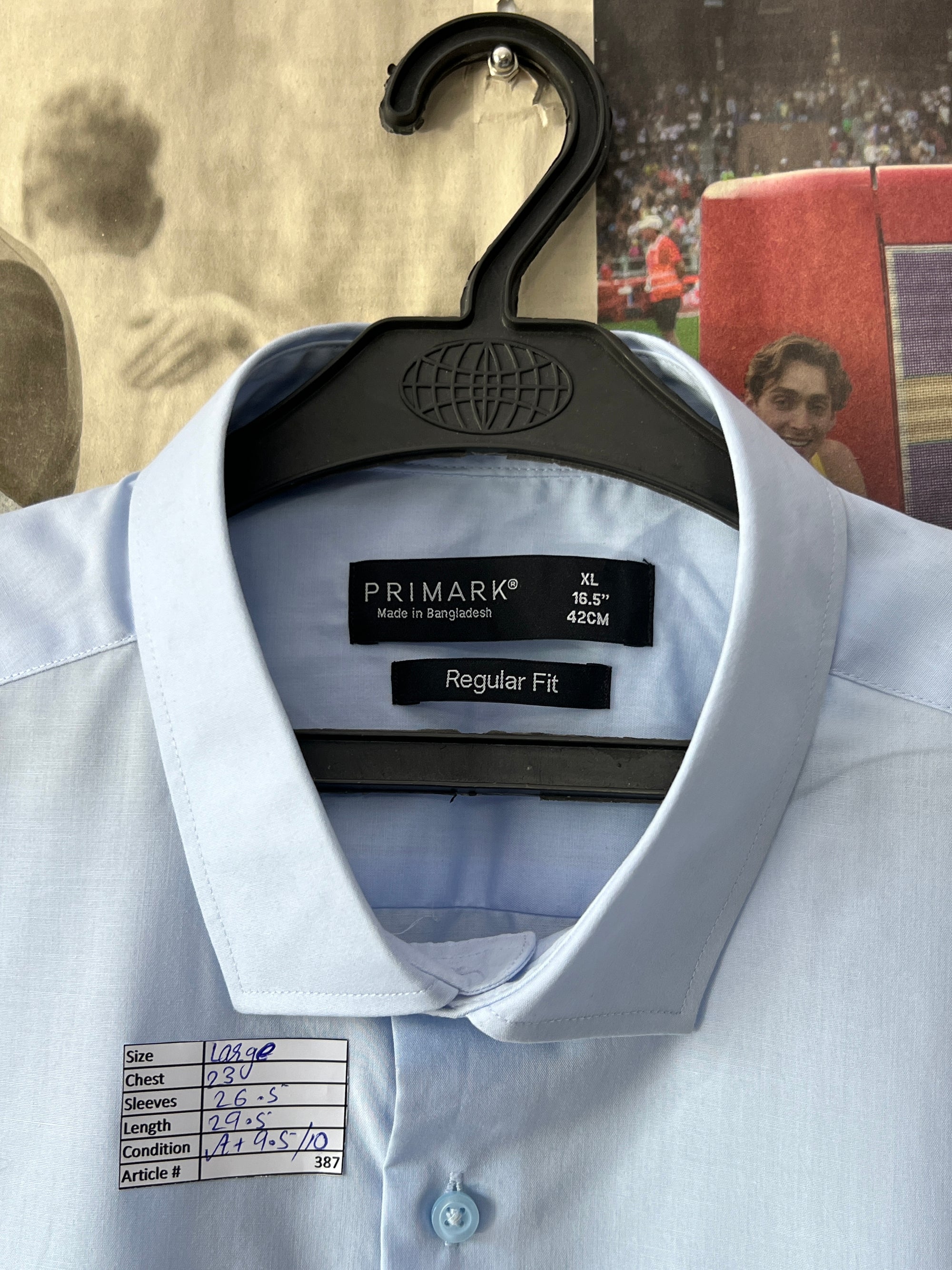 Primark® Large | Chest: 23" | Blue | Shirt | 387 - Genuine Maal