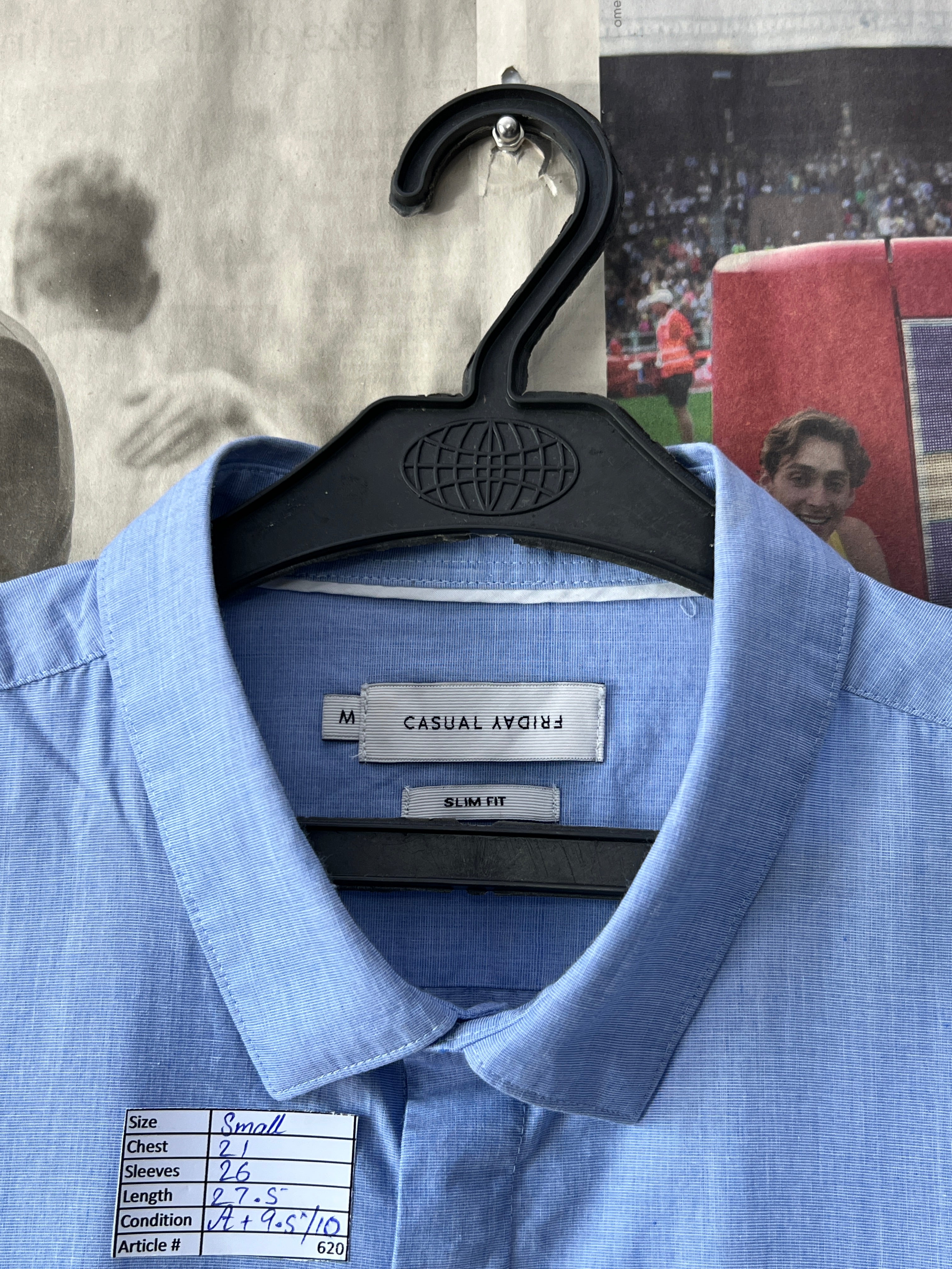 Casual Friday® Small | Chest: 21" | Blue | Shirt | 620 - Genuine Maal