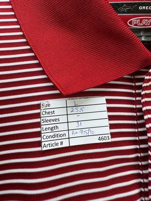 Greg Norman® Large | Chest: 23.5" | Stripes | Golf Polo | Polyester | 4603 - Genuine Maal
