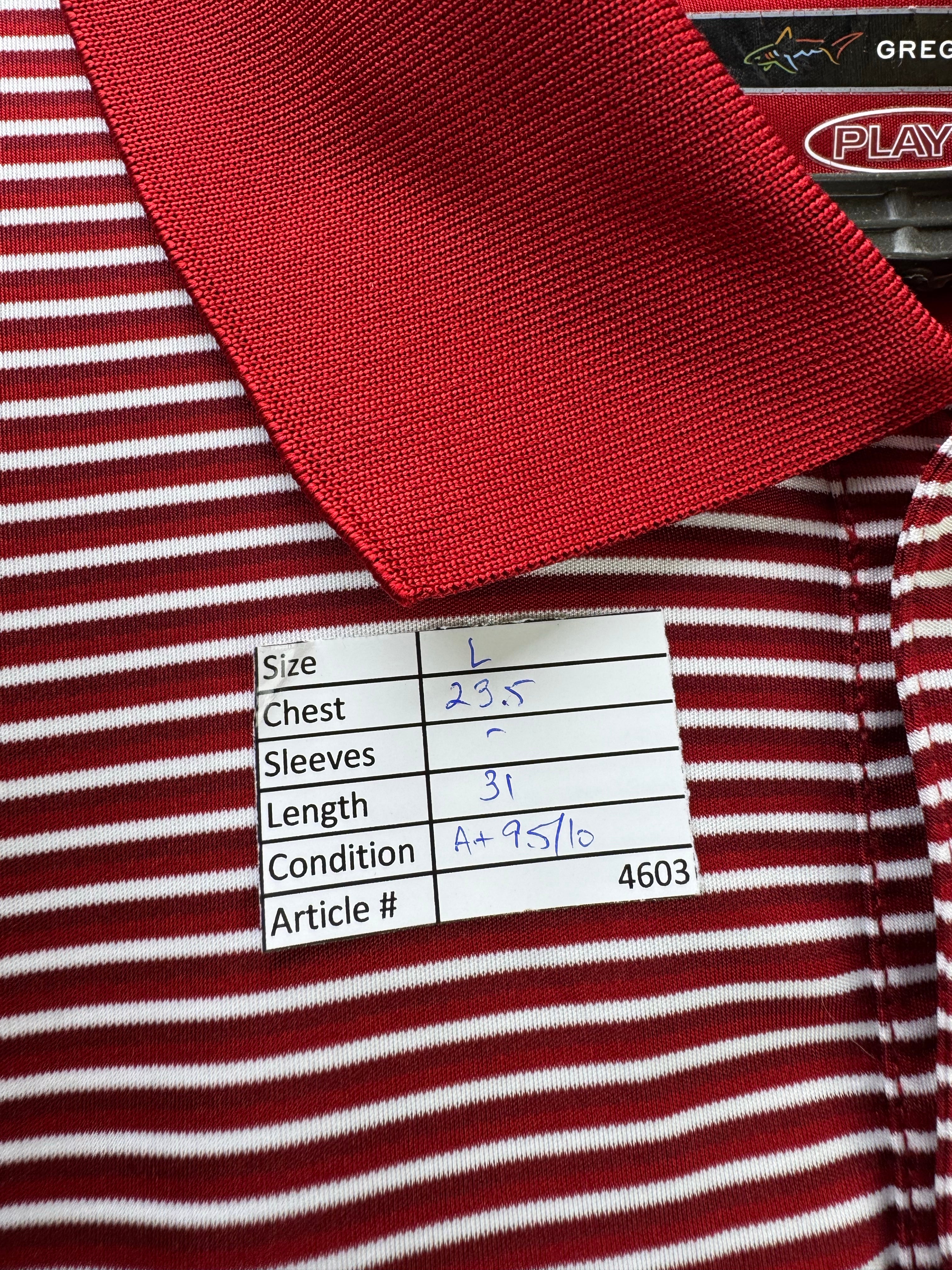 Greg Norman® Large | Chest: 23.5" | Stripes | Golf Polo | Polyester | 4603 - Genuine Maal
