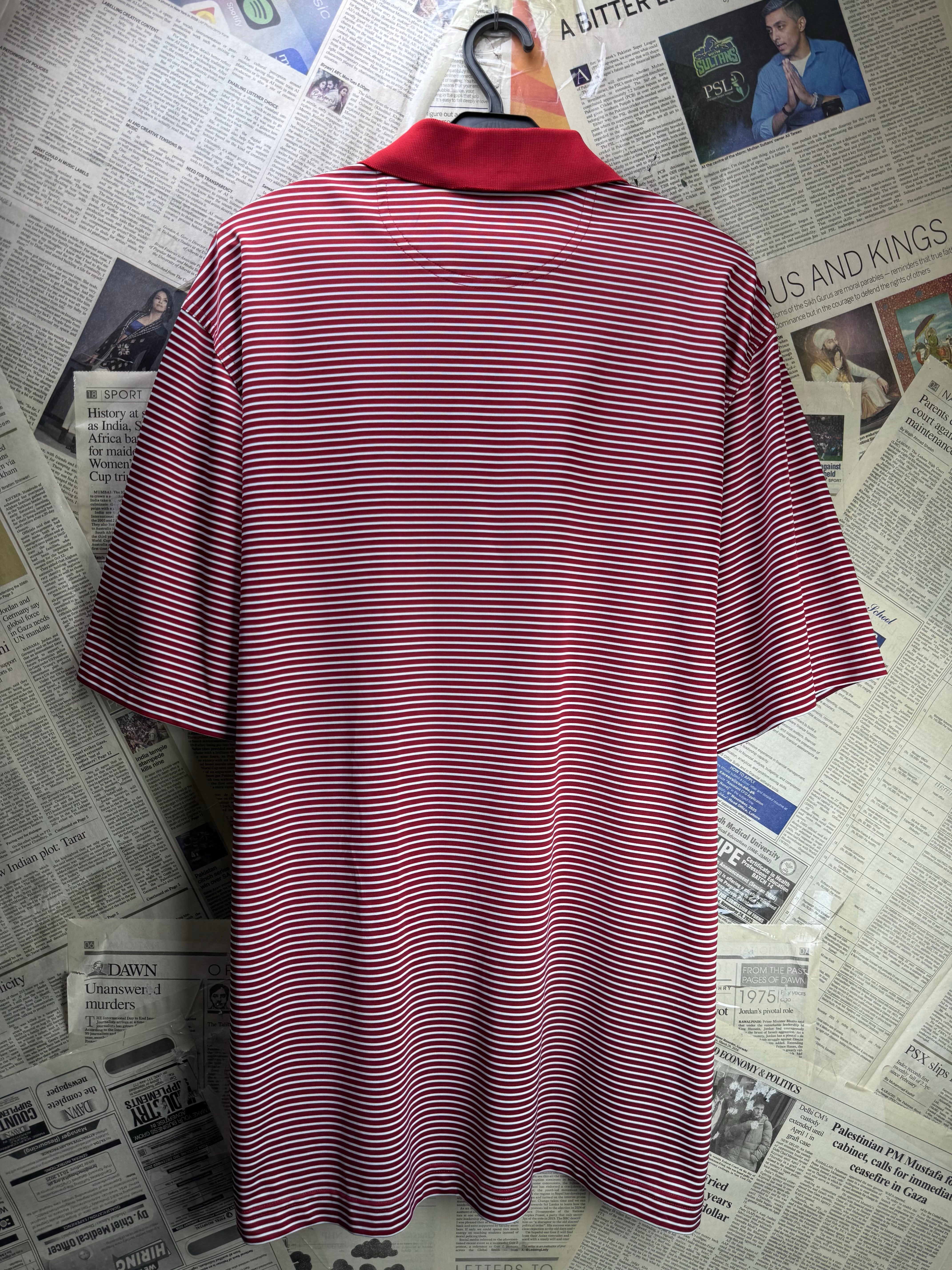 Greg Norman® Large | Chest: 23.5" | Stripes | Golf Polo | Polyester | 4603 - Genuine Maal