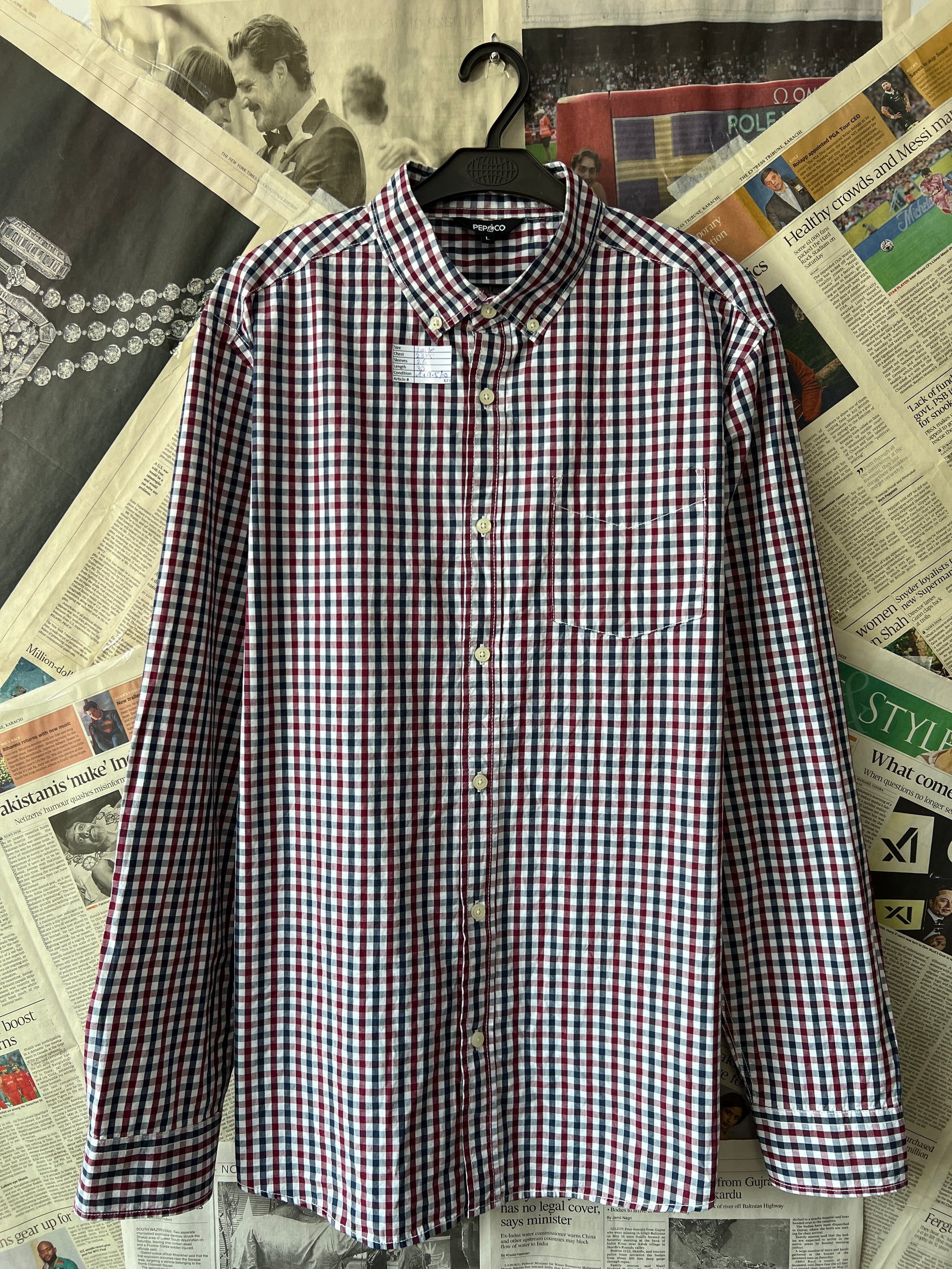 Pep&Co® Large | Chest: 23.5" | Check | Shirt | 623 - Genuine Maal