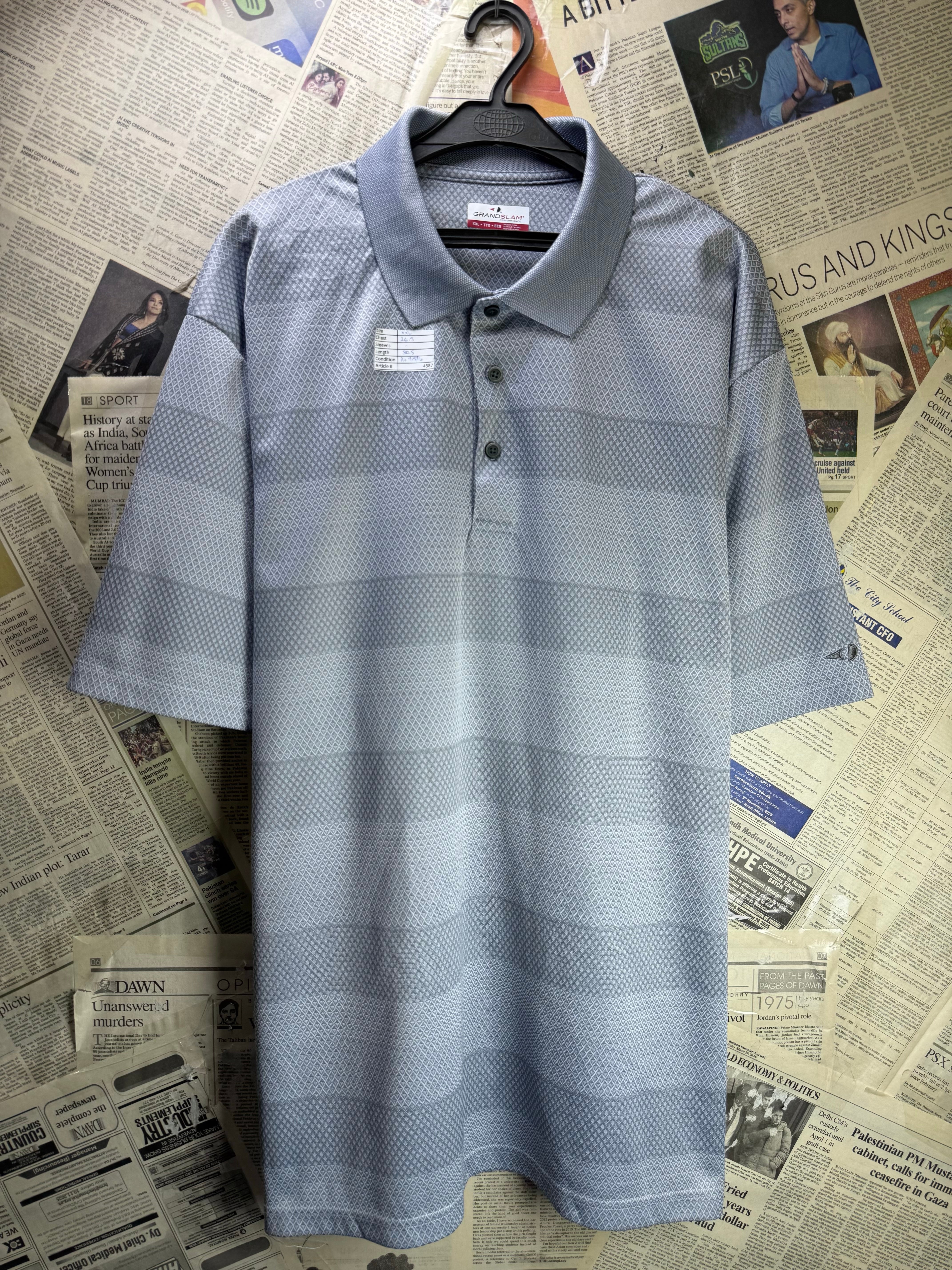 Grandslam® XXL | Chest: 26.5" | Grey | Golf Polo | 4587 - Genuine Maal