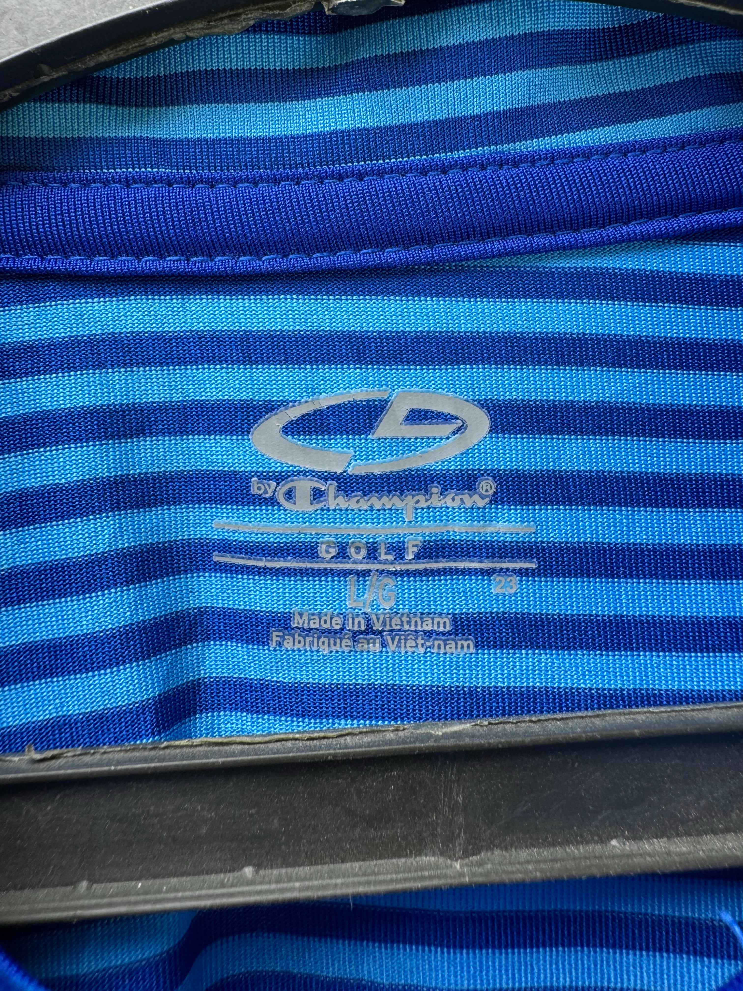 Champion® Large | Chest: 23" | Stripes | Golf Polo | Polyester | 4593 - Genuine Maal