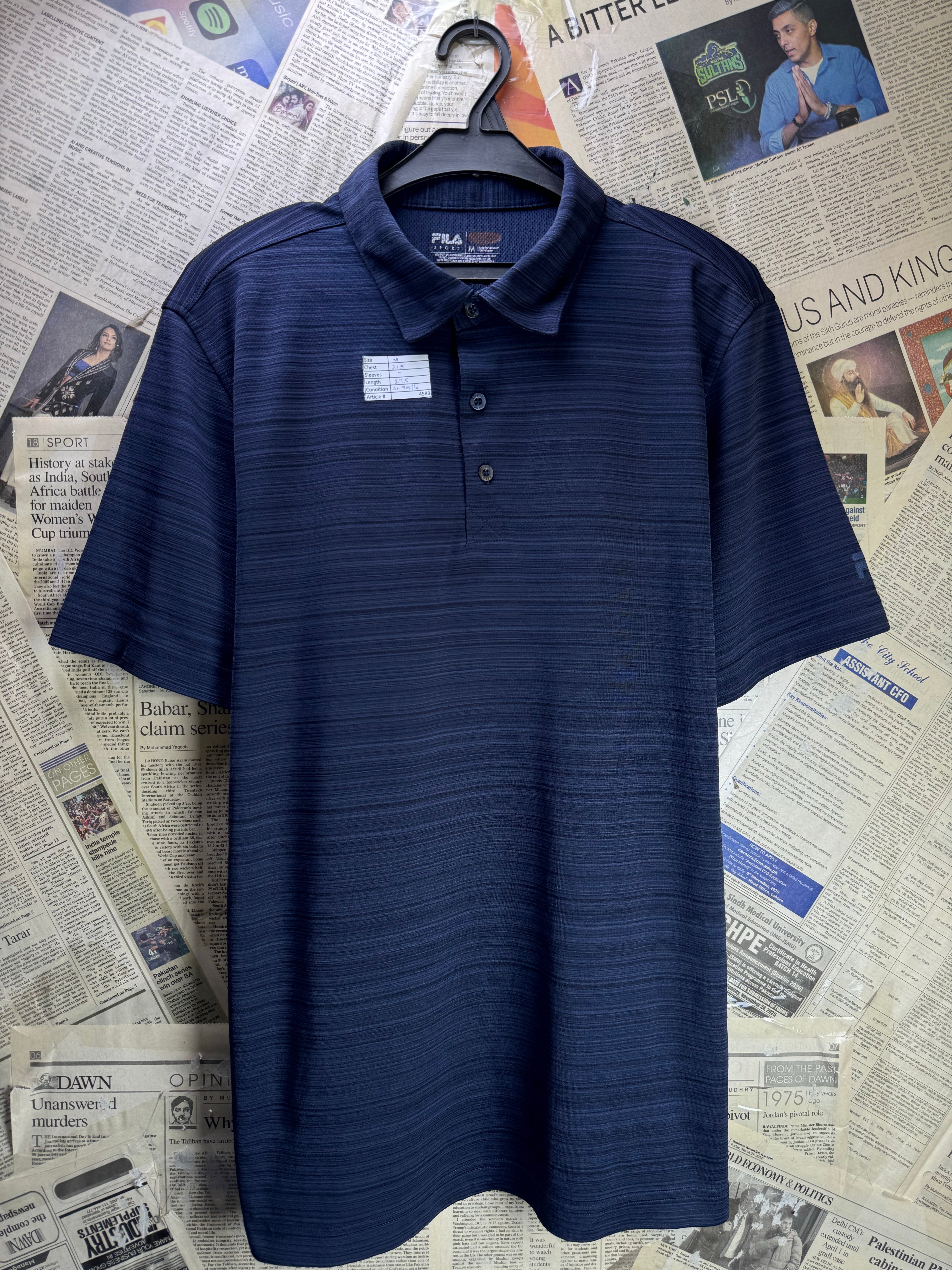 FILA® Medium | Chest: 21.5" | Blue | Golf Polo | Polyester | 4583 - Genuine Maal